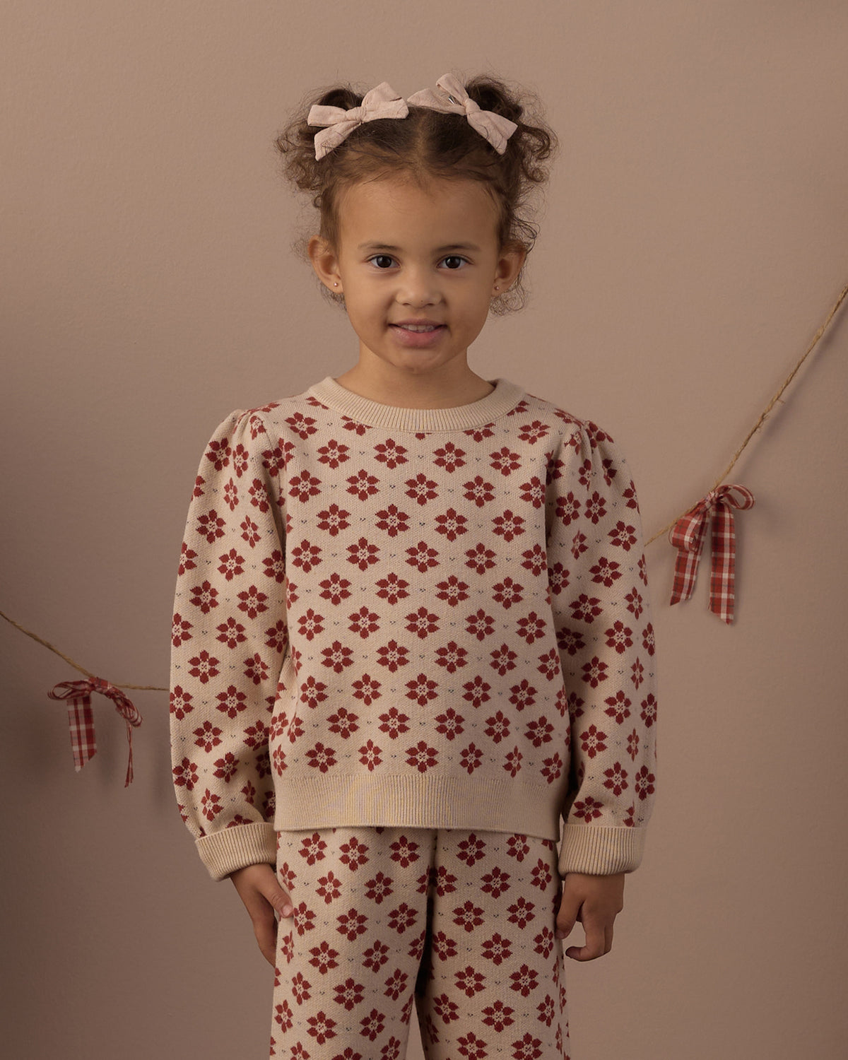 Jacquard Knit Set - Poinsettia Antique