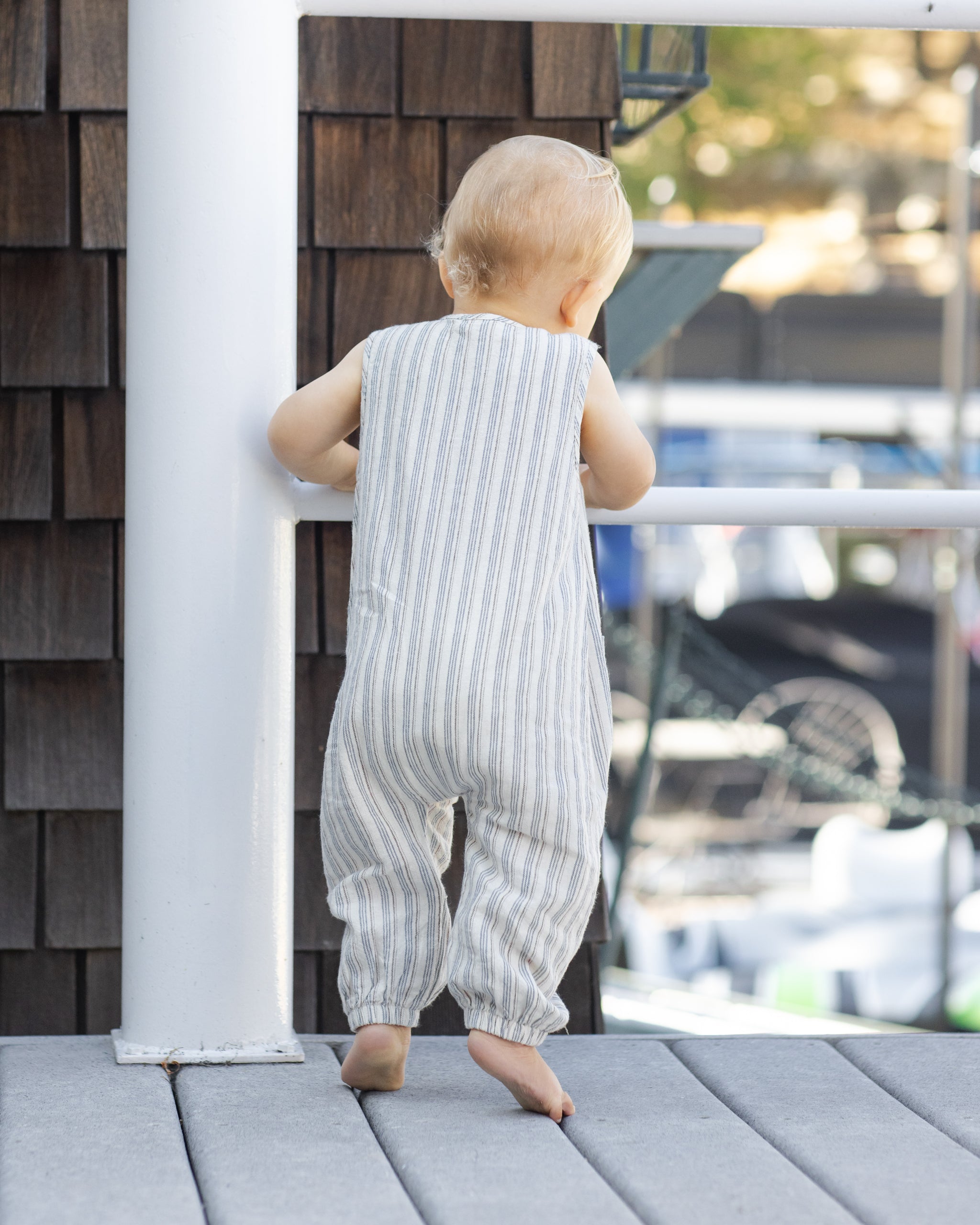 Woven Jumpsuit || Nautical Stripe