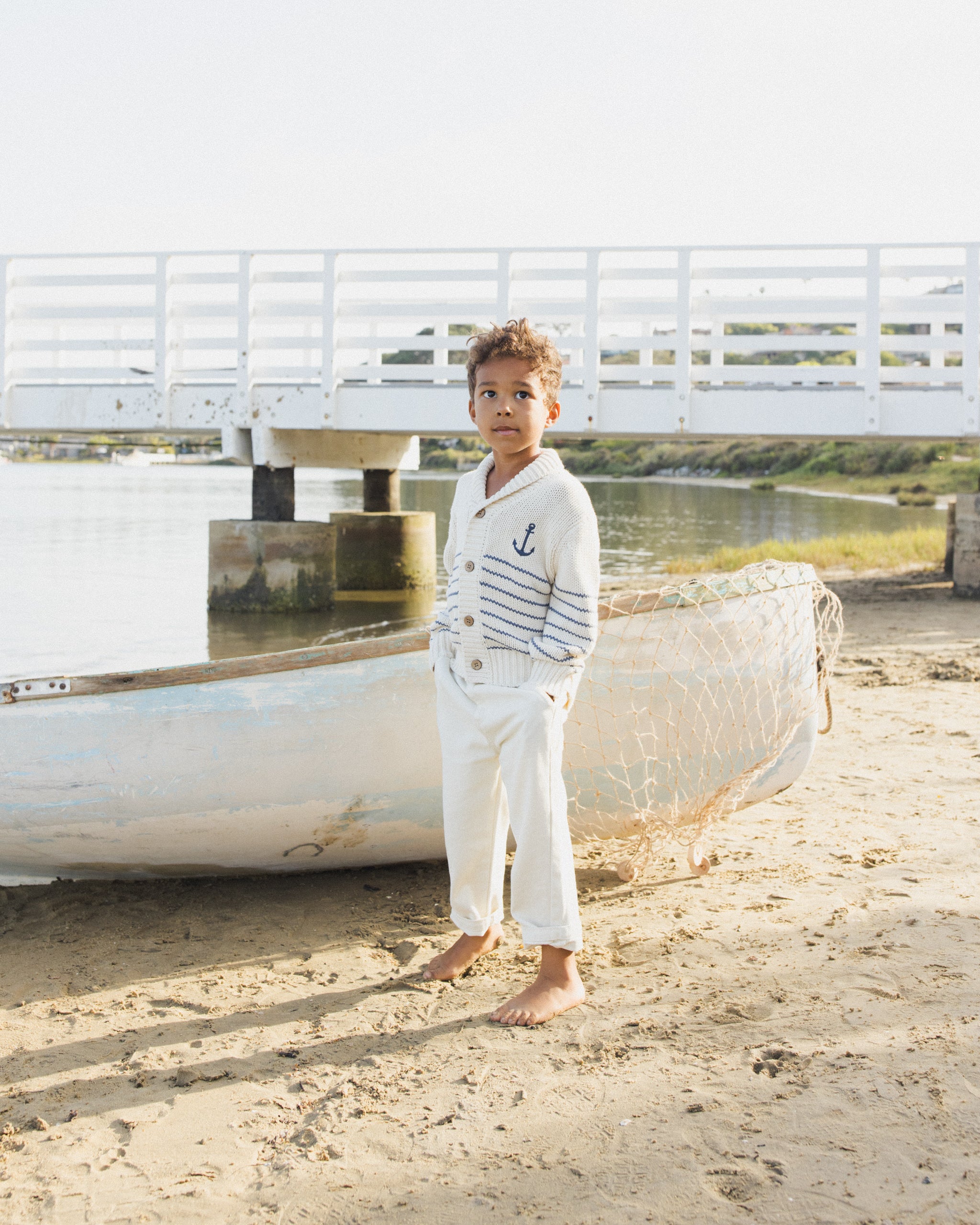 Shawl Cardigan || Natural & Marine