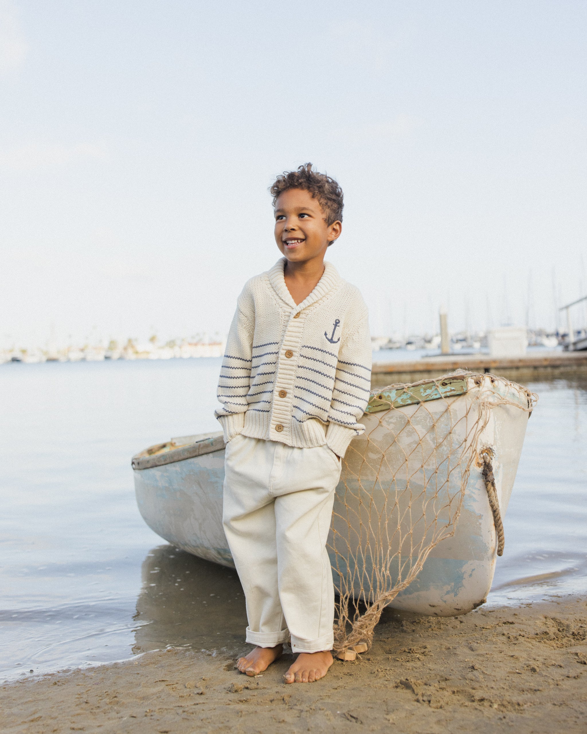 Shawl Cardigan || Natural & Marine