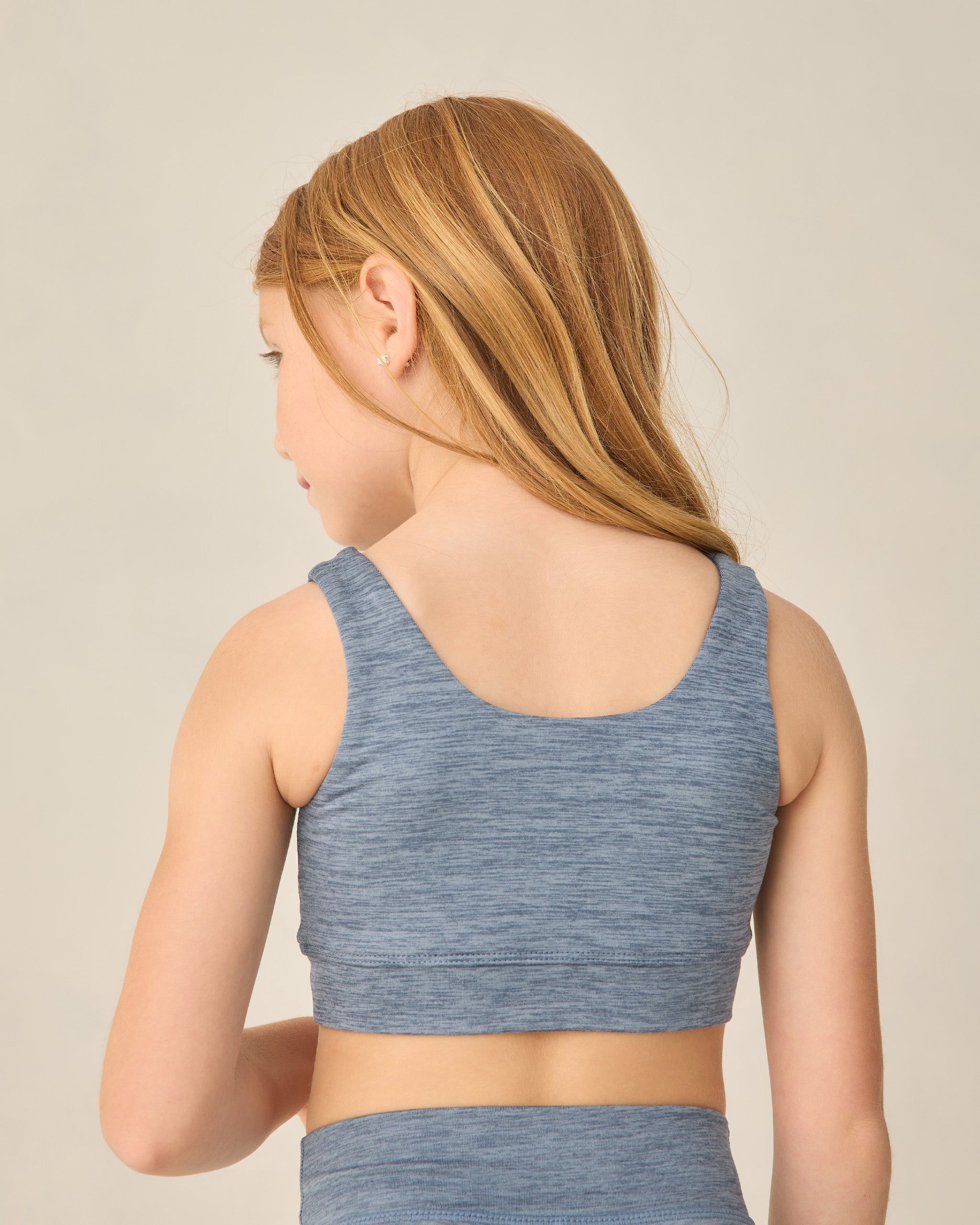Swift Sports Bra || Heathered Marine