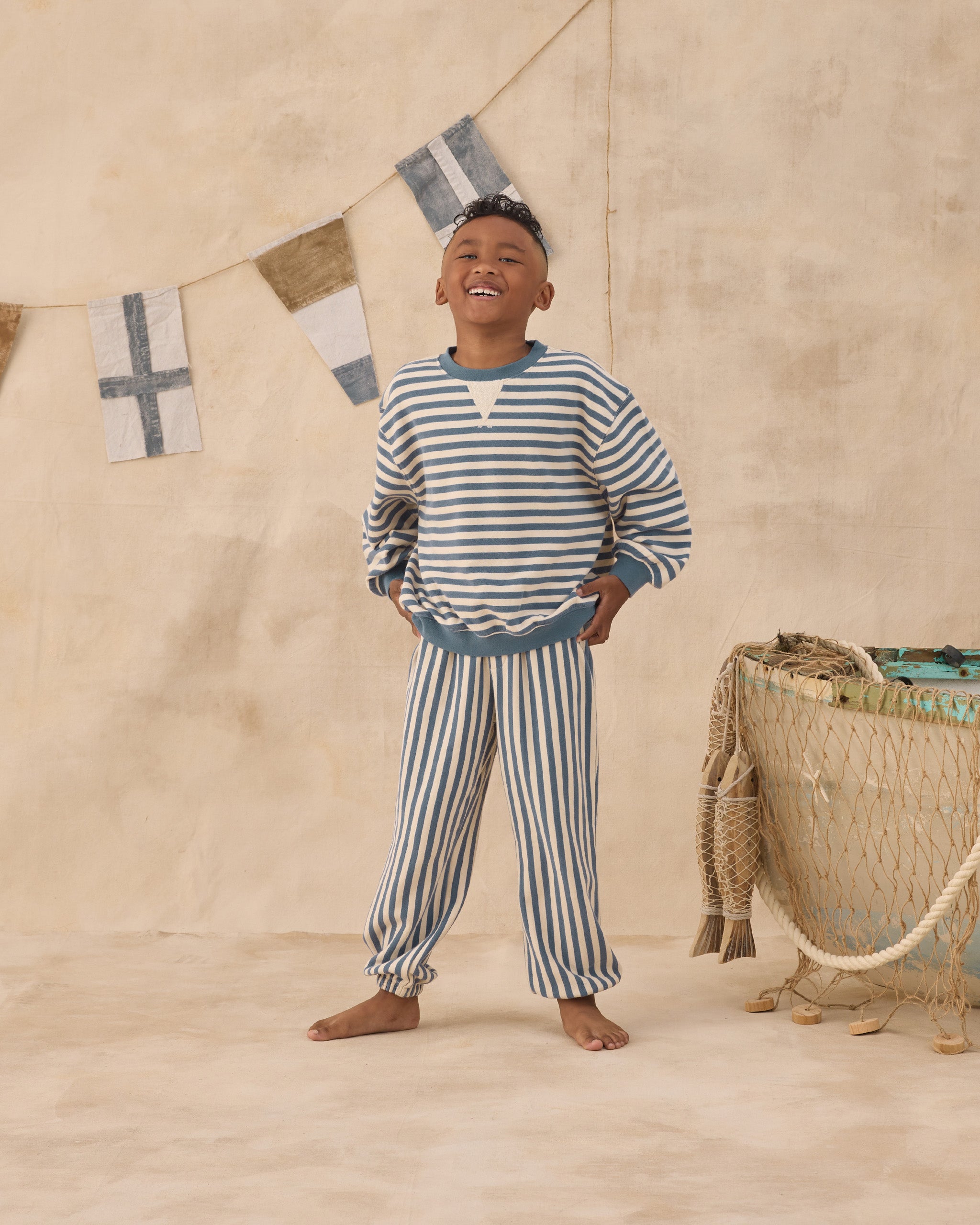 Relaxed Jogger || Marine Stripe