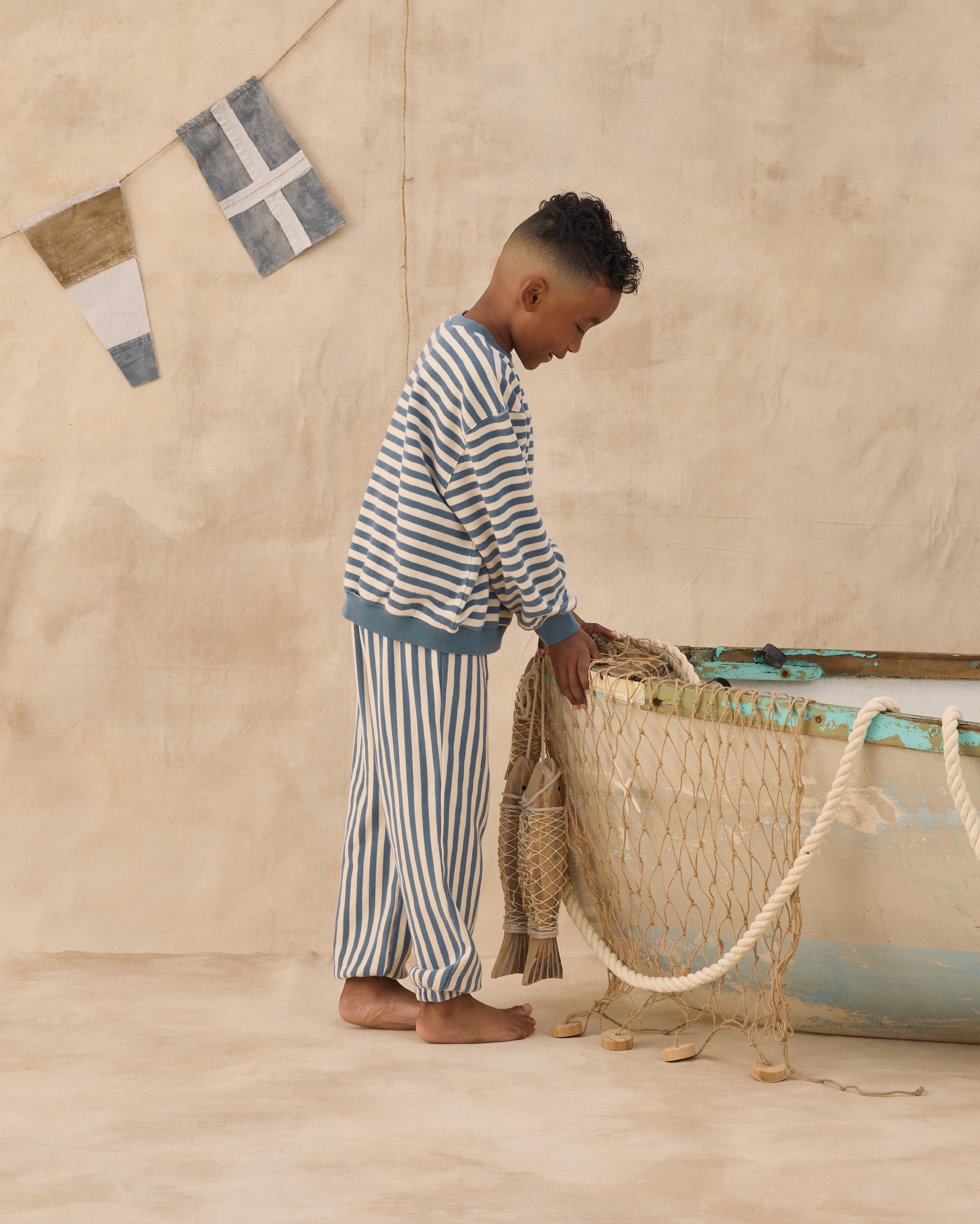 Oversized Crew || Marine Stripe