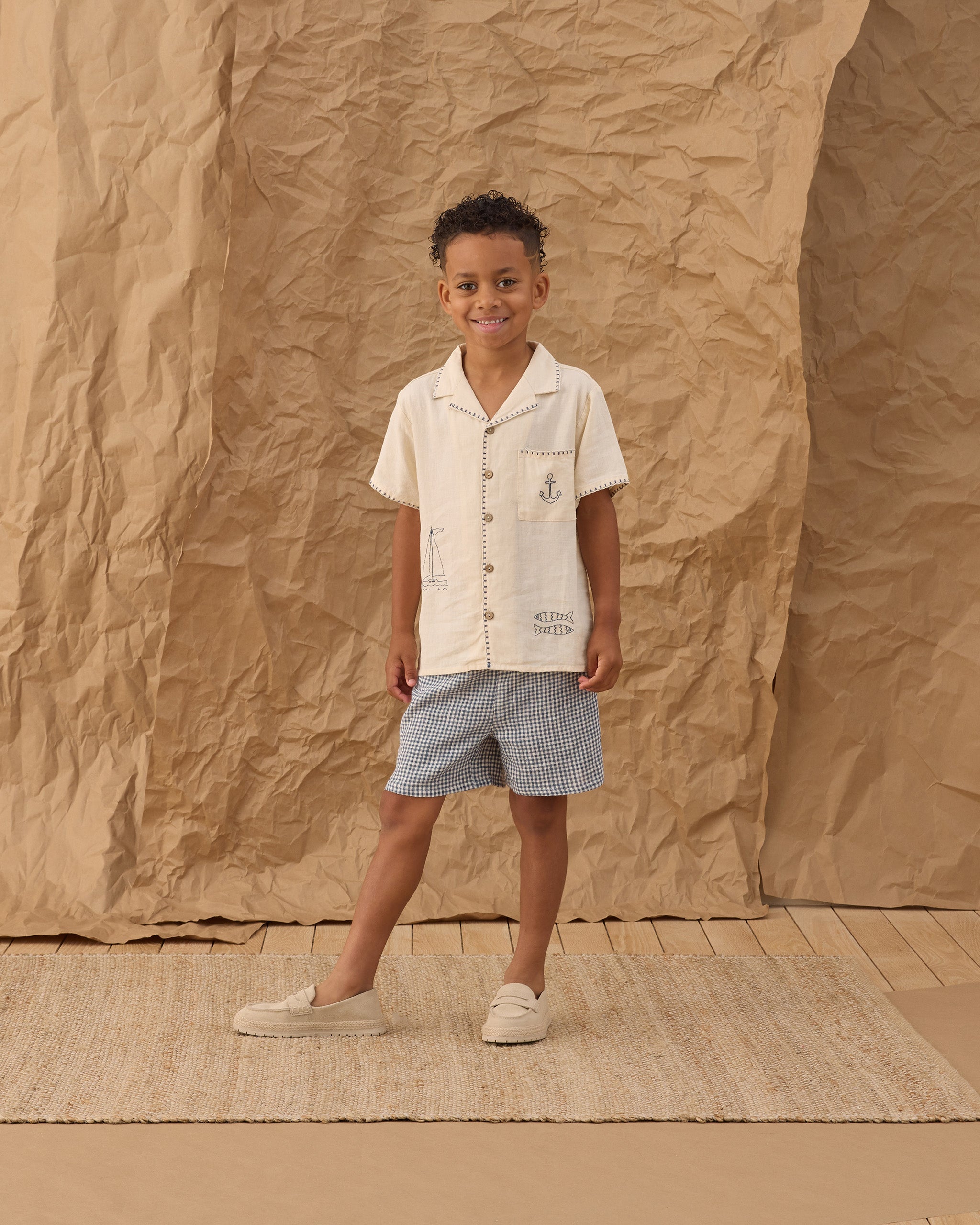 Perry Short || Marine Gingham