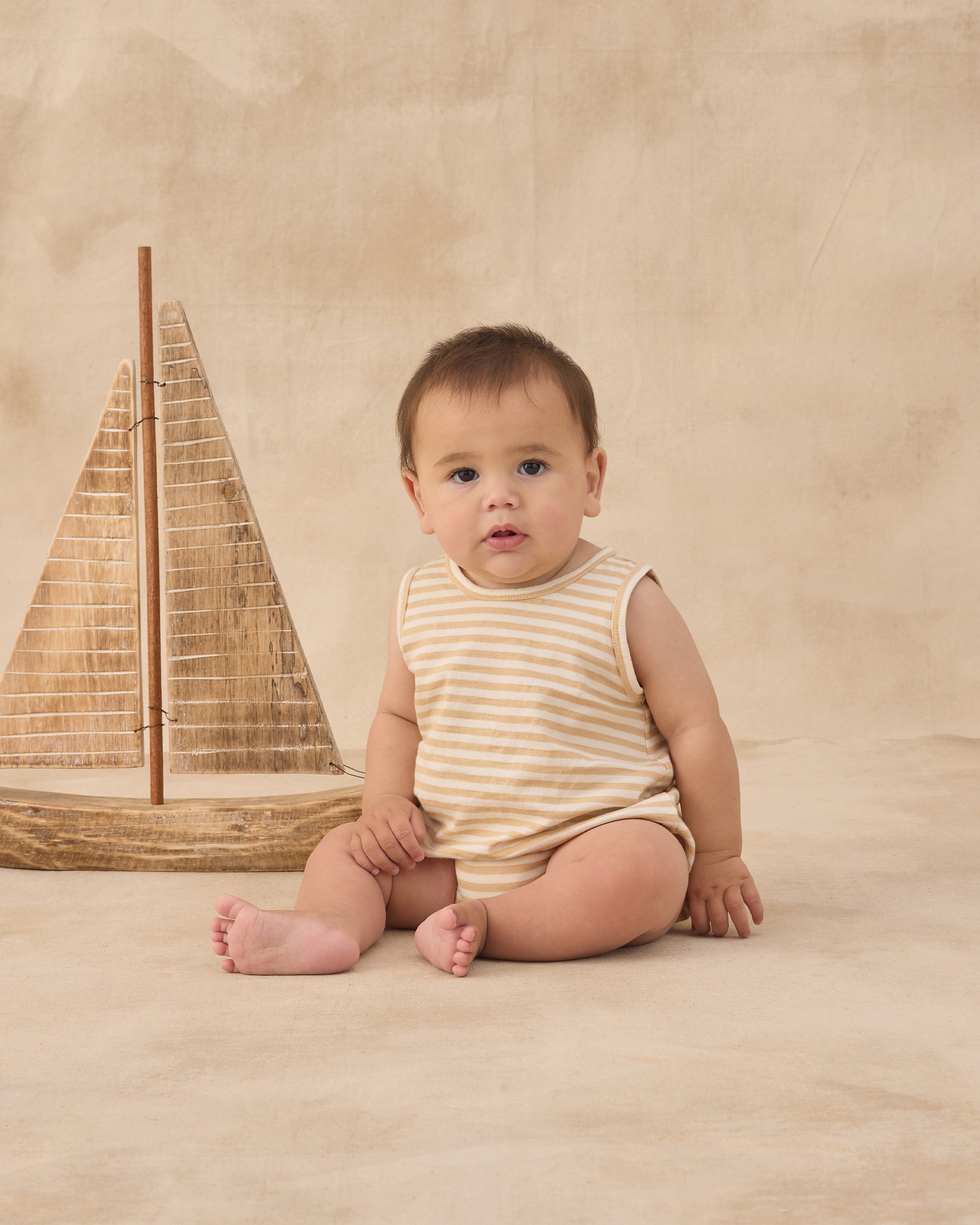 Bubble Onesie || Butterscotch Stripe