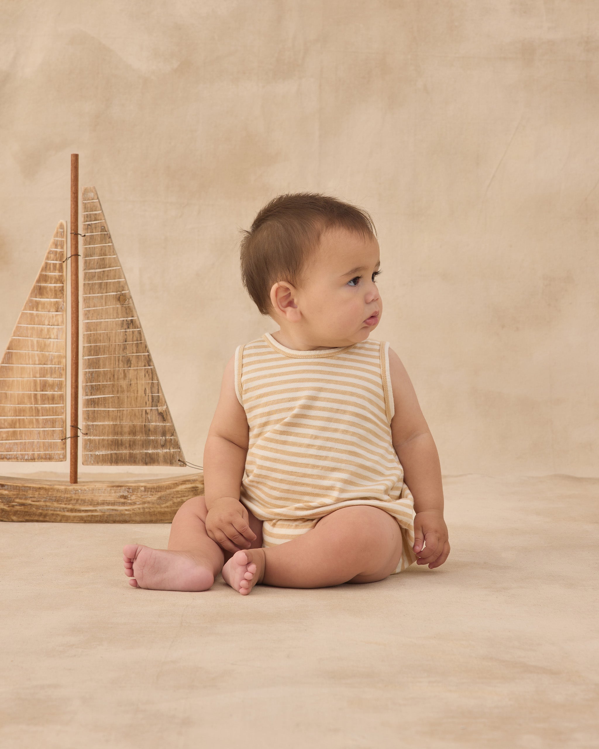 Bubble Onesie || Butterscotch Stripe