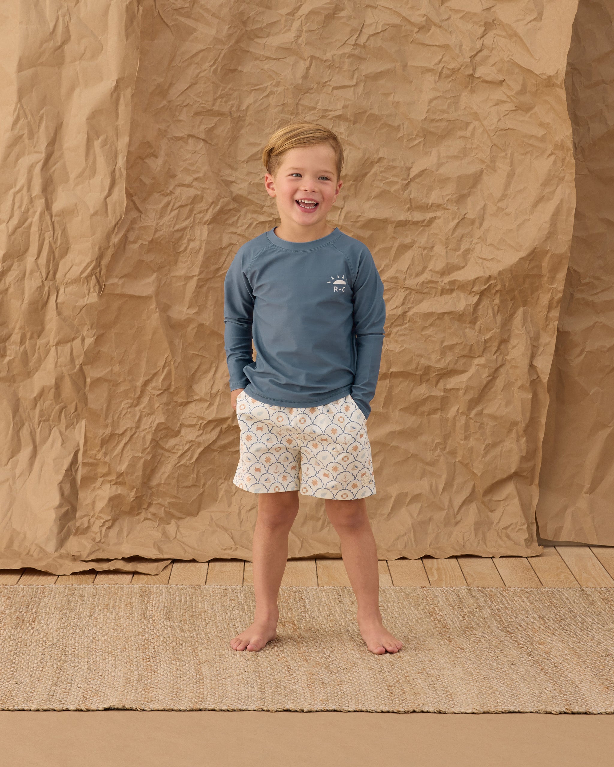 Boardshort || Nautical - Ivory