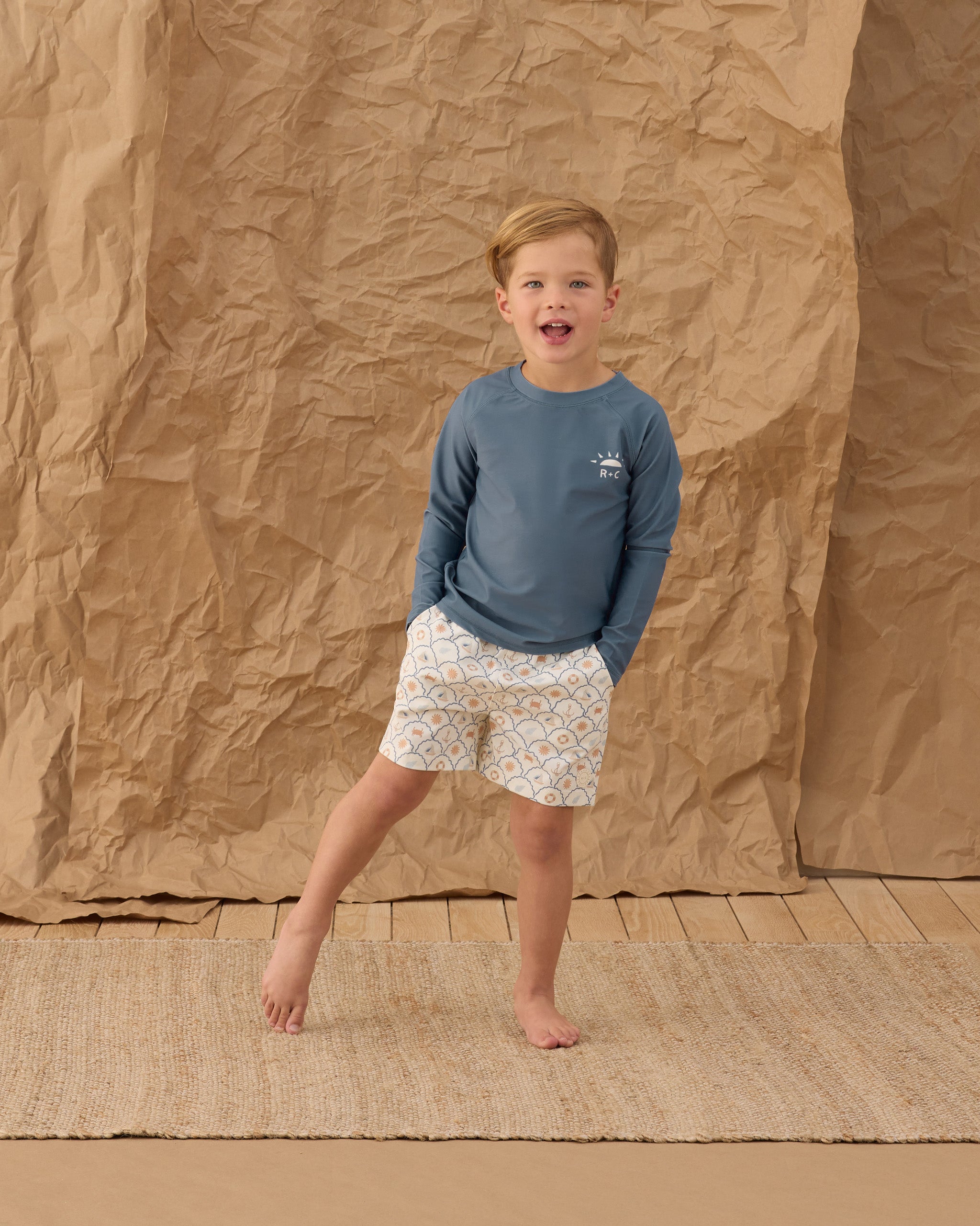 Boardshort || Nautical - Ivory