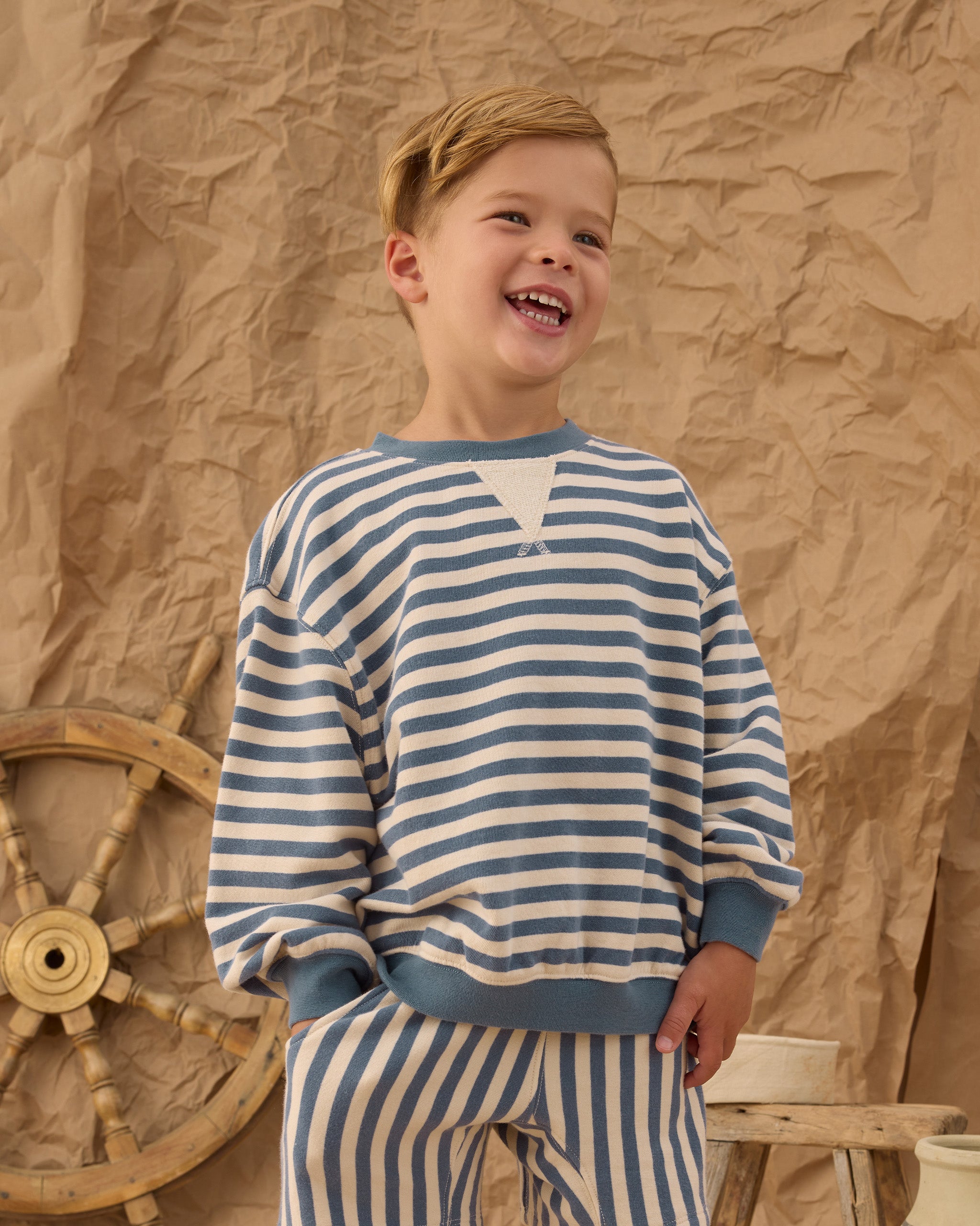 Relaxed Short || Marine Stripe