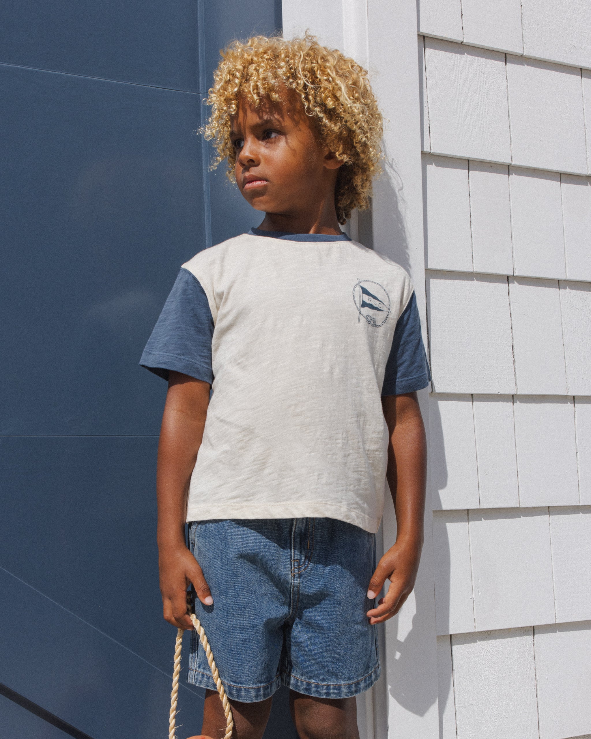 Contrast Short Sleeve Tee || Nautical Flag