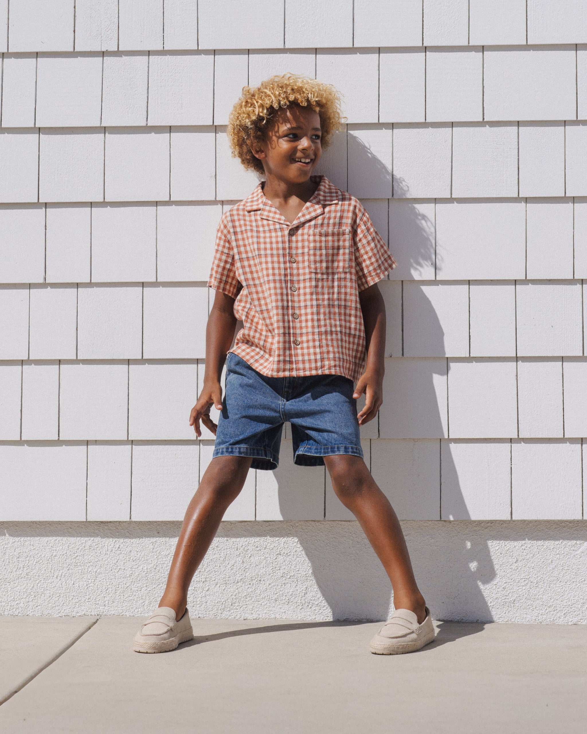 Lapel Collar Shirt || Poppy Gingham
