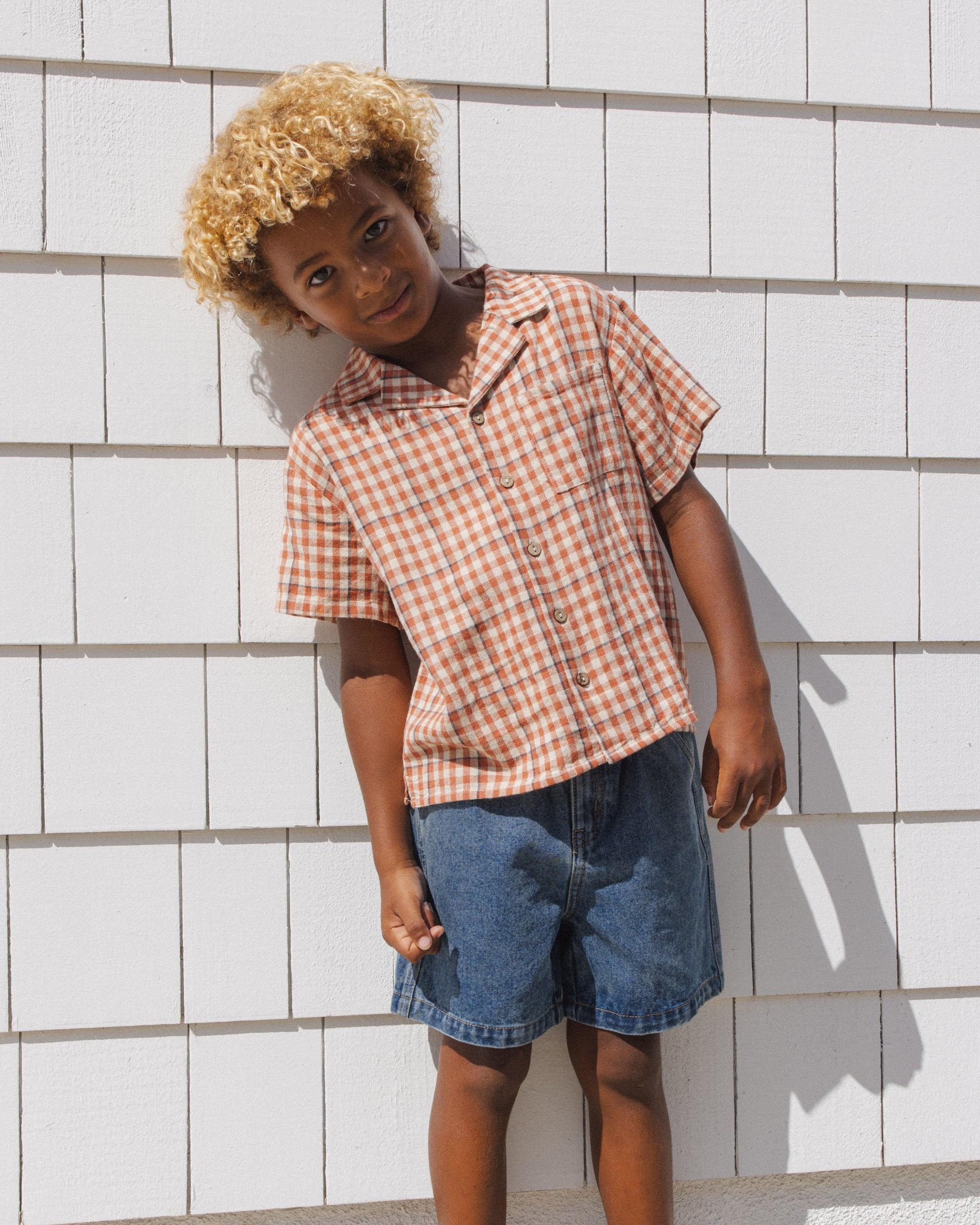 Lapel Collar Shirt || Poppy Gingham
