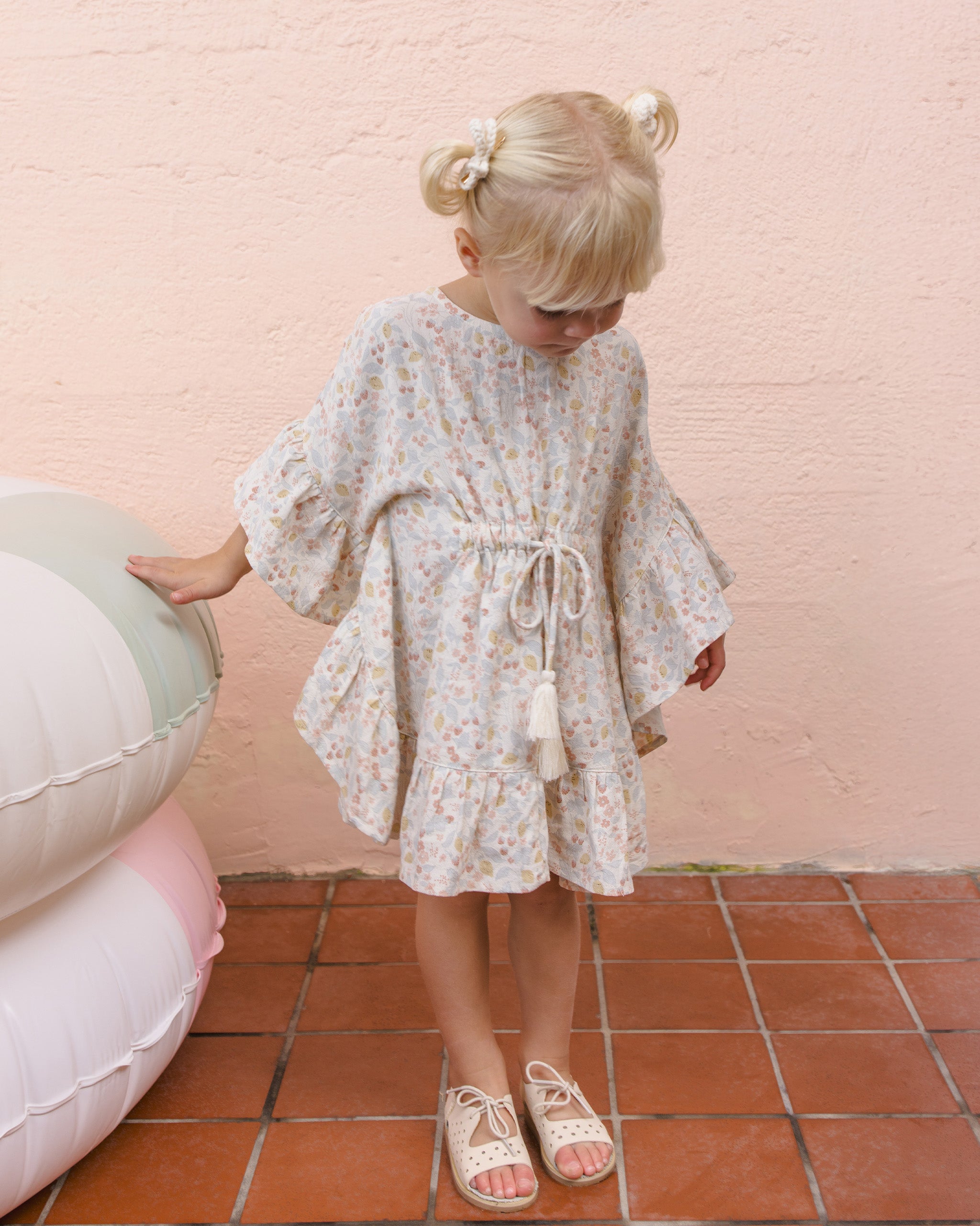 Kaftan Cover Up Summer Garden - Ivory