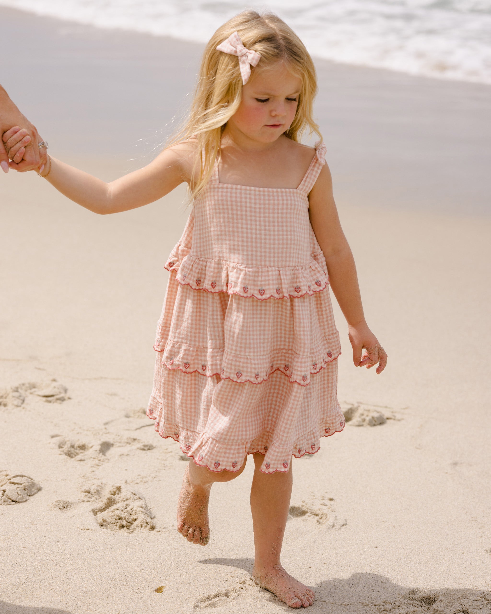 Ruffled Swing Dress - Petal Gingham