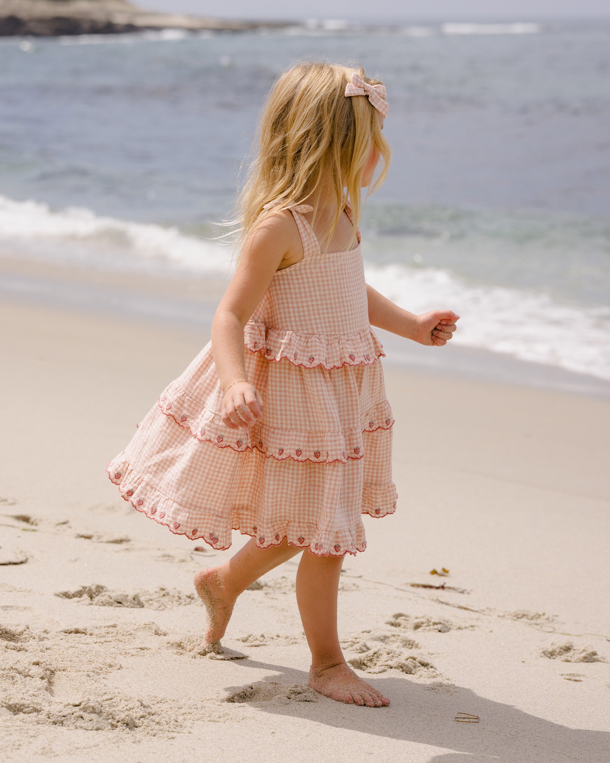 Ruffled Swing Dress - Petal Gingham