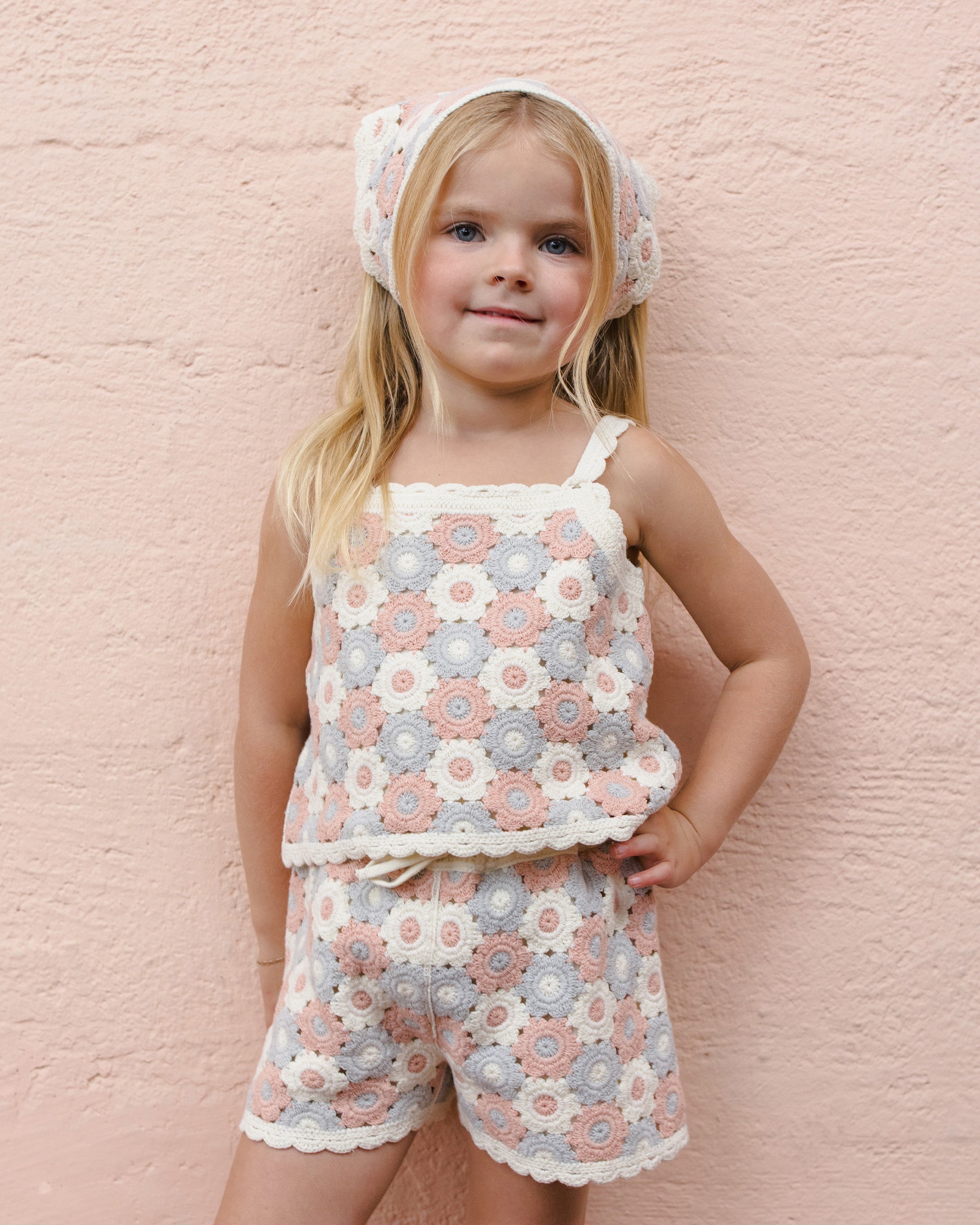 Lili Knit Set - Blue, Light Pink, Ivory