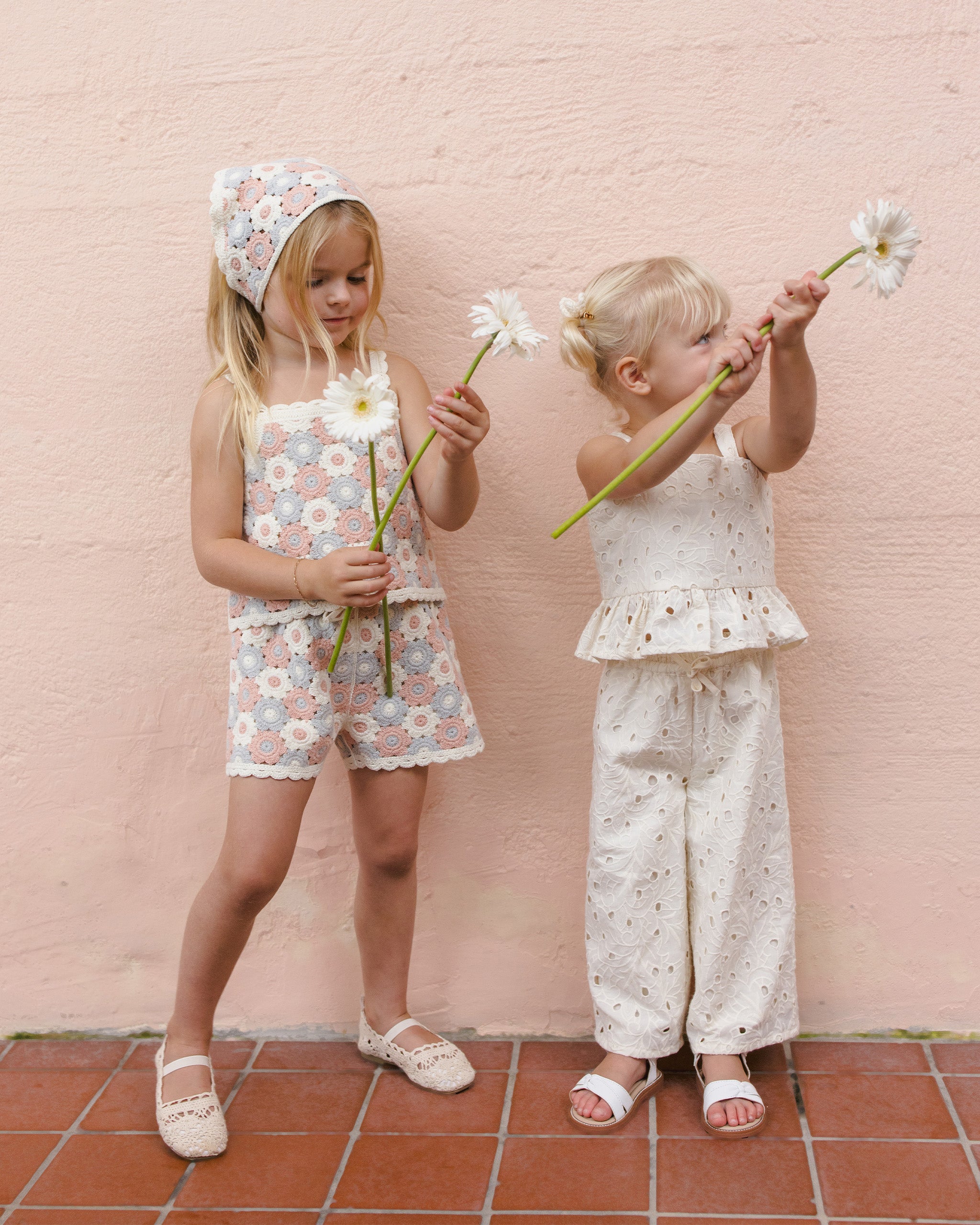 Lili Knit Set - Blue, Light Pink, Ivory