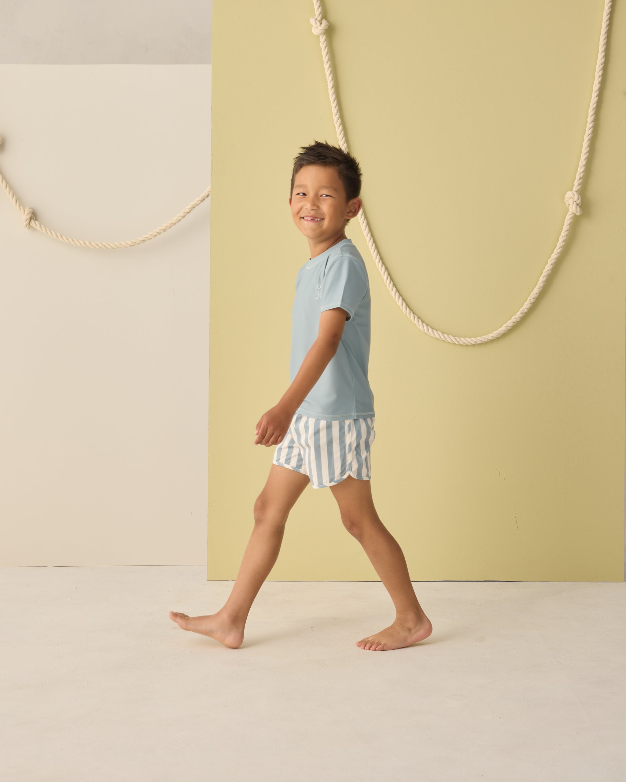 Swim Trunk || Green Stripe