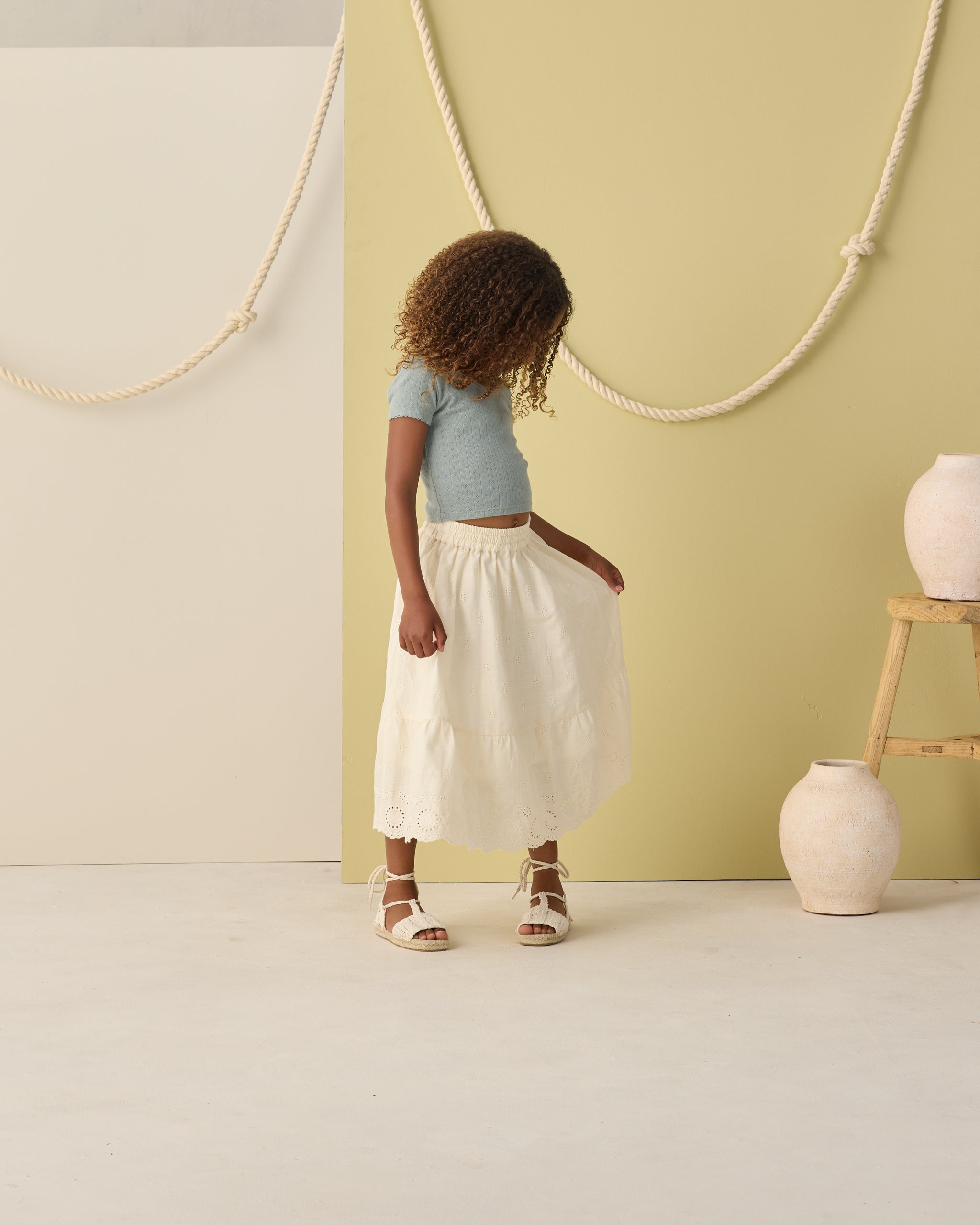 Rose Maxi Skirt || Ivory
