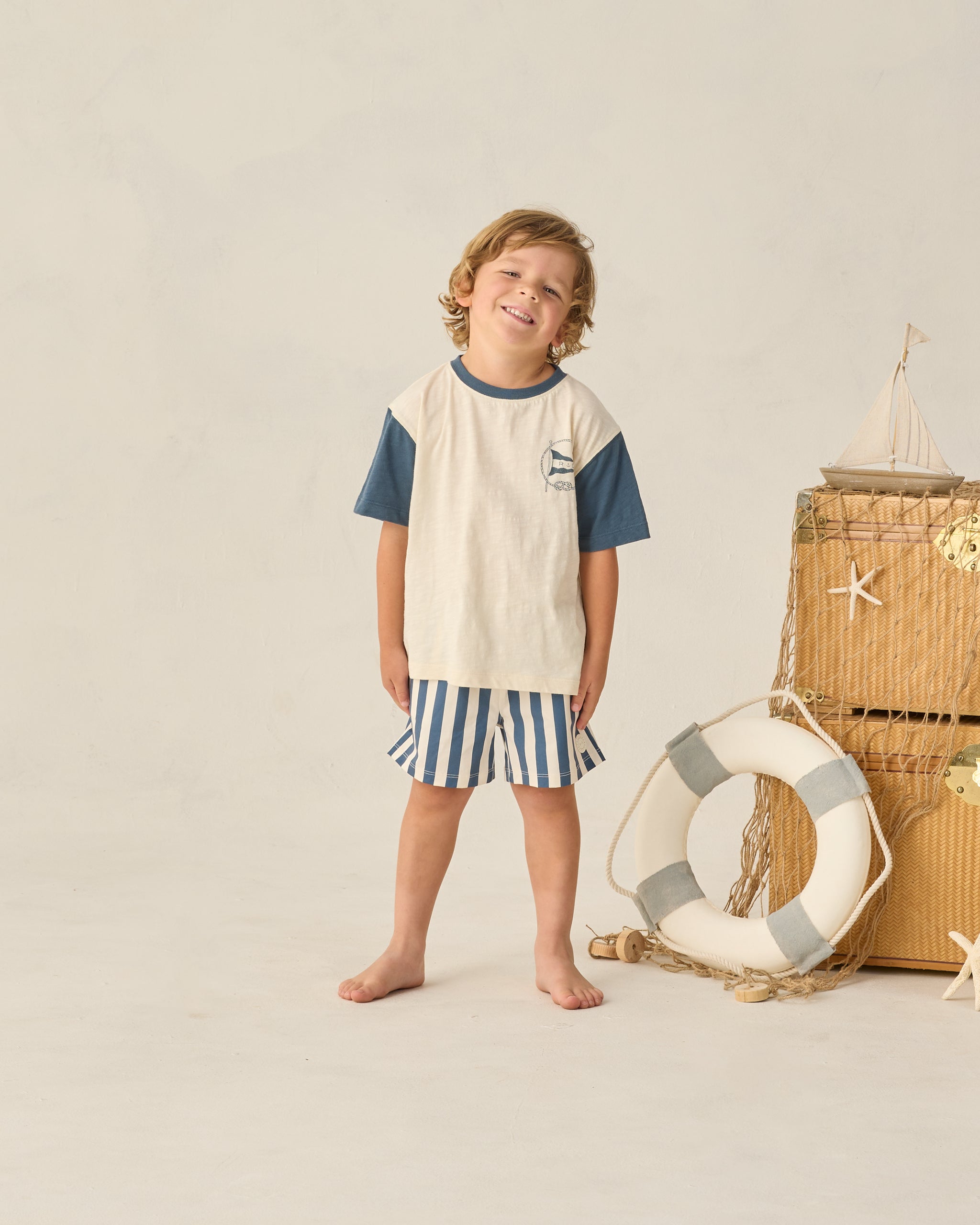 Boardshort || Navy Stripe