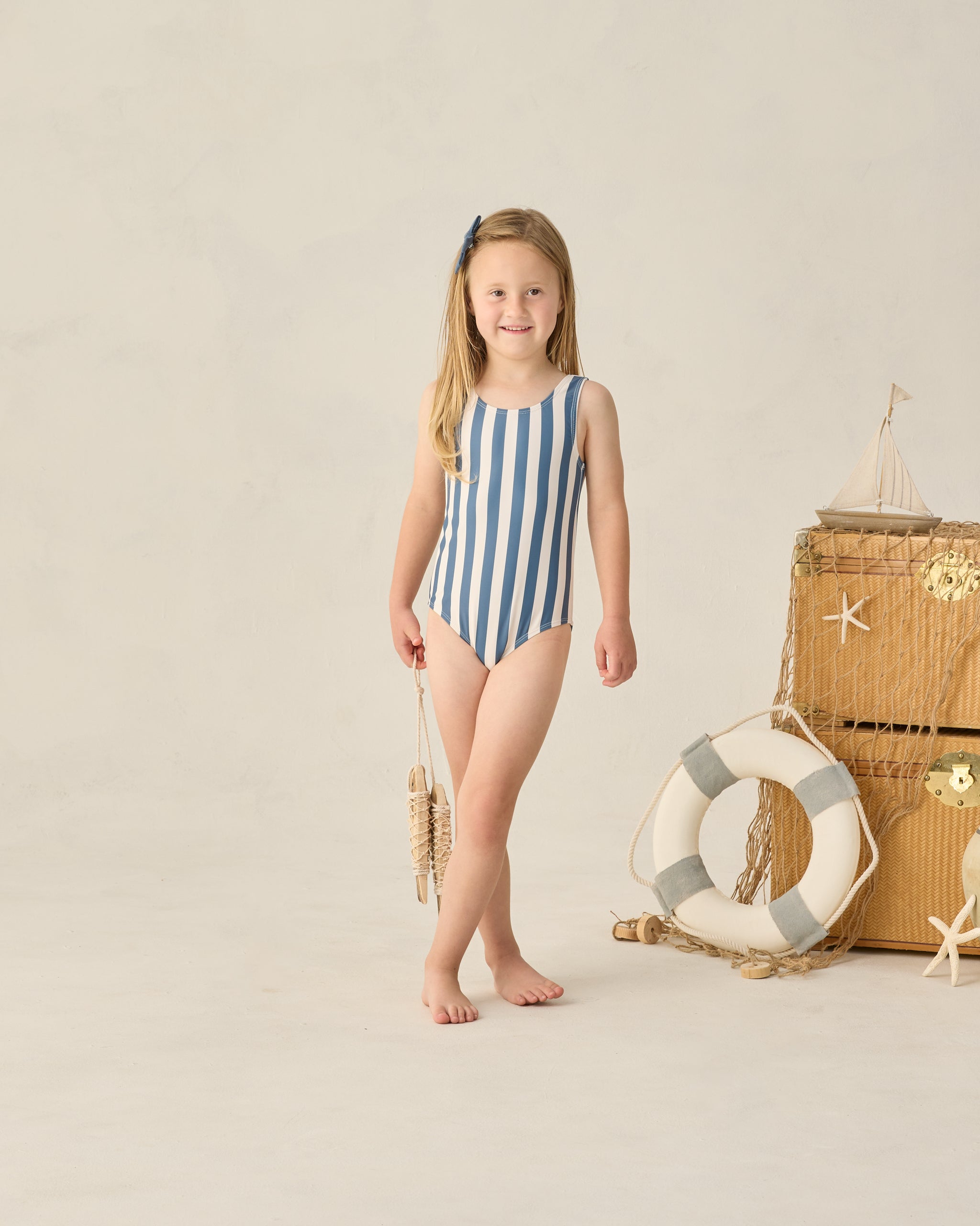 Moxie One-Piece || Navy Stripe