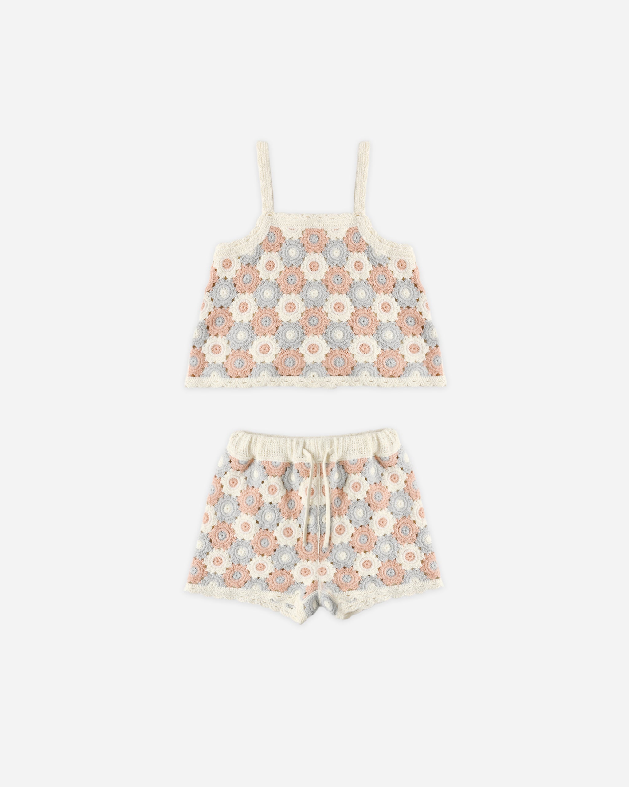 Lili Knit Set - Blue, Light Pink, Ivory