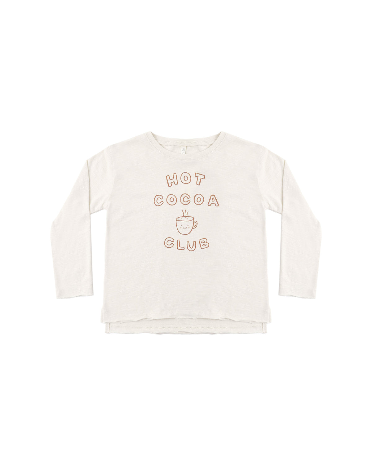 Raw Edge Long Sleeve Tee - Hot Cocoa Club Natural