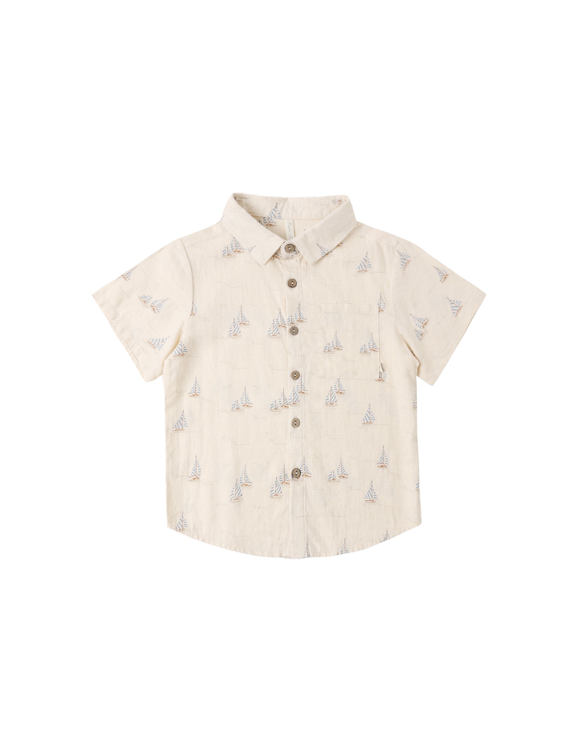 Collared Short Sleeve Shirt || Sail