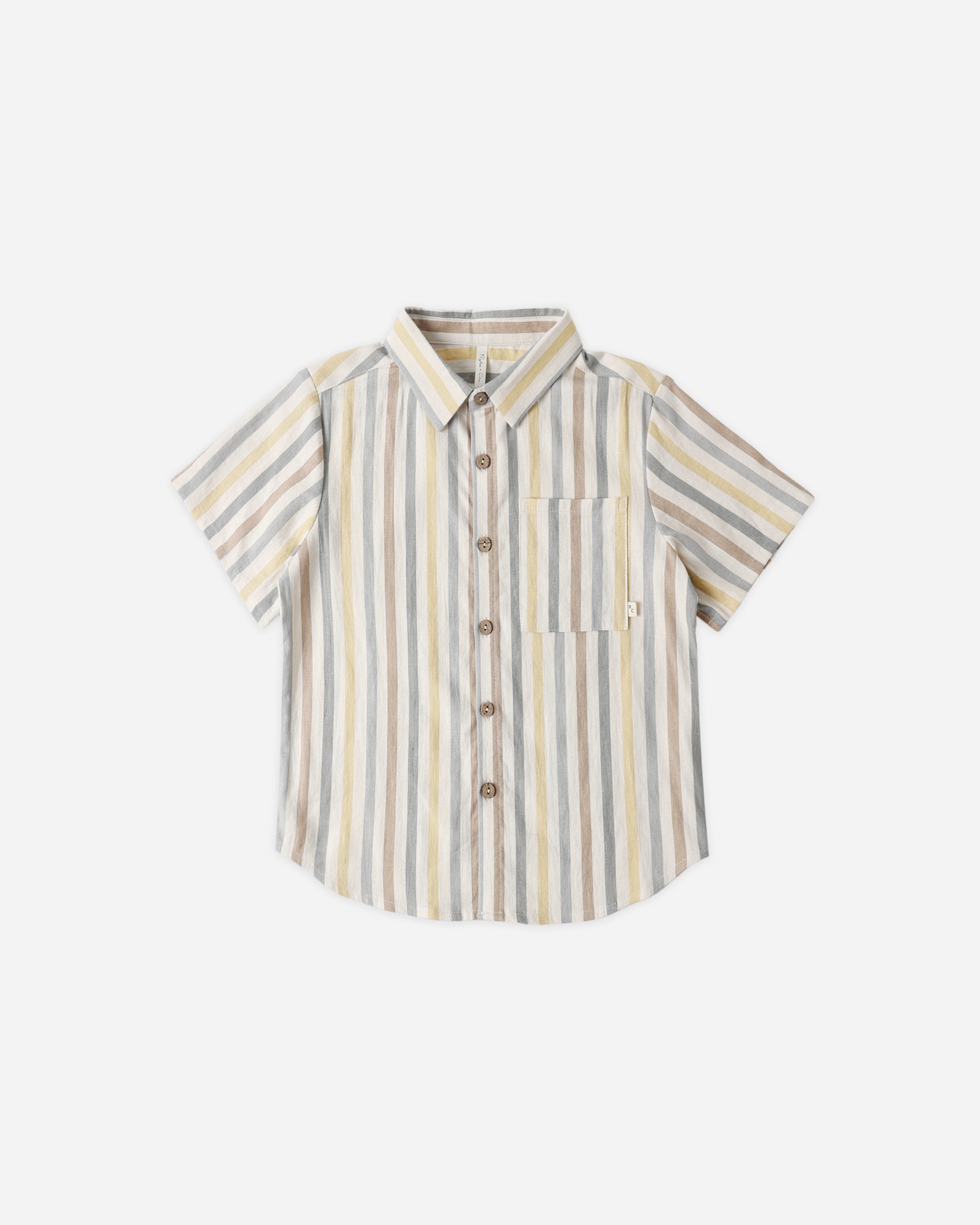 Collared Short Sleeve Shirt || Valencia Stripe