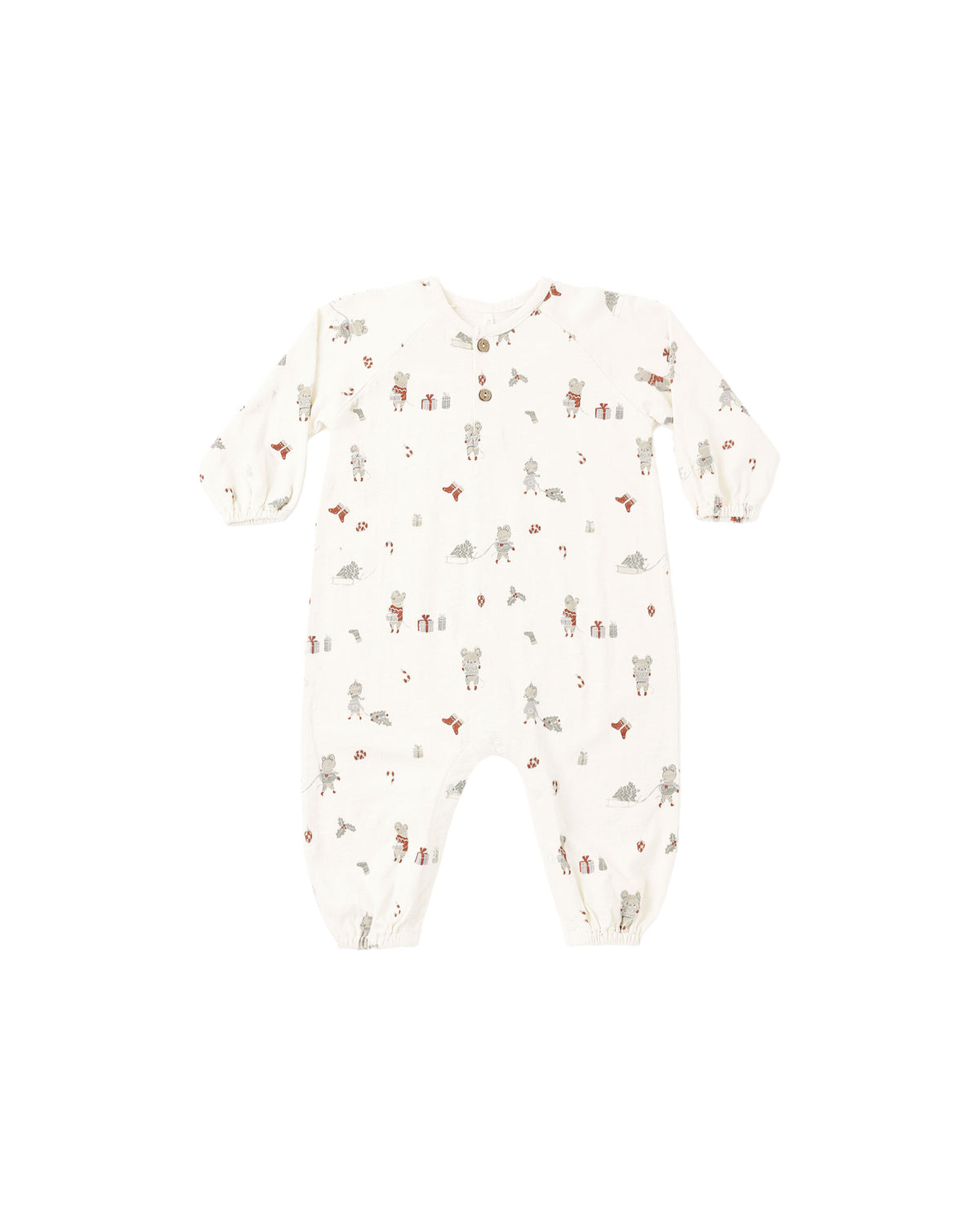 Henley Jumpsuit - Holiday Mouse Ivory