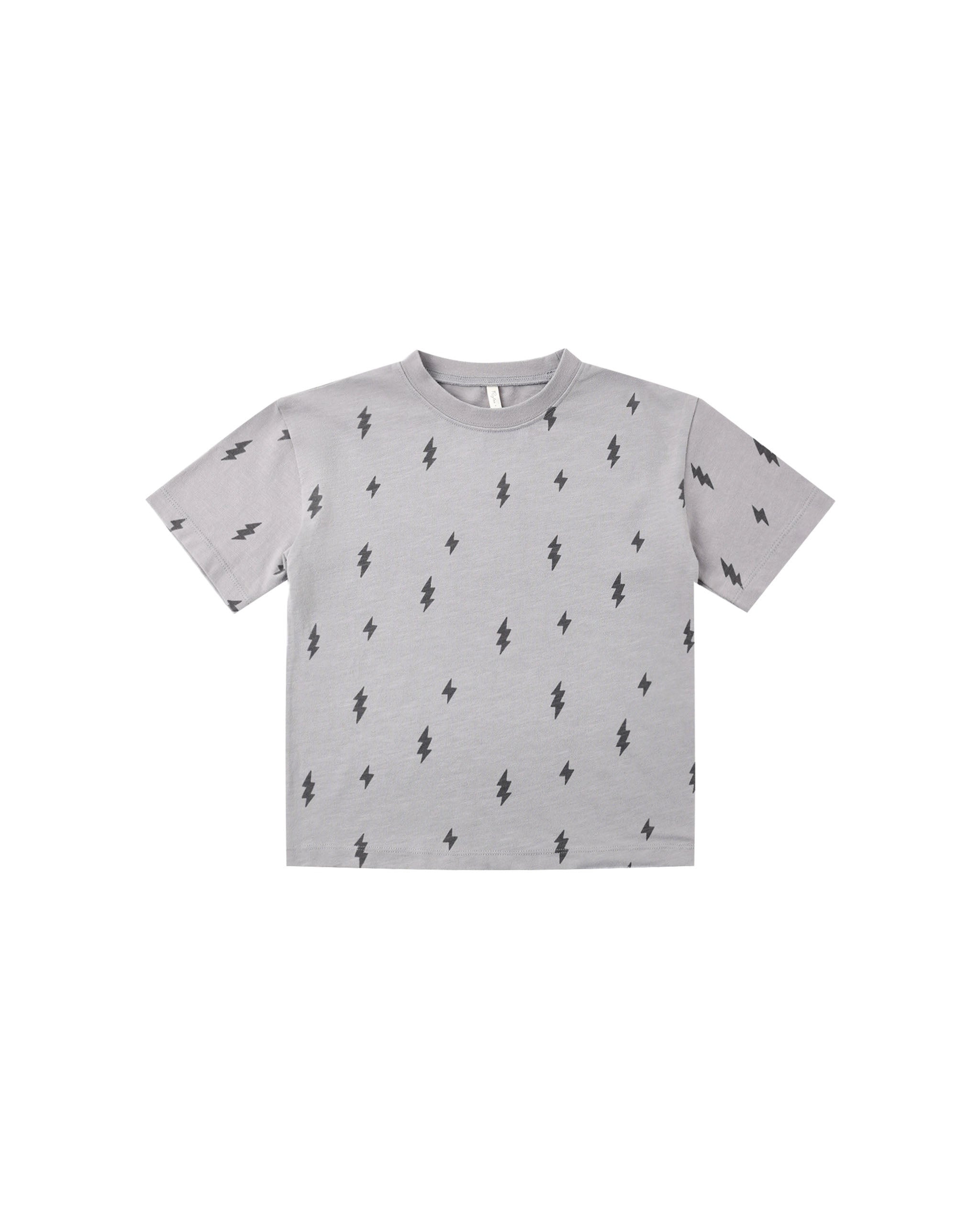 Relaxed Tee - Bolts Dusty Blue