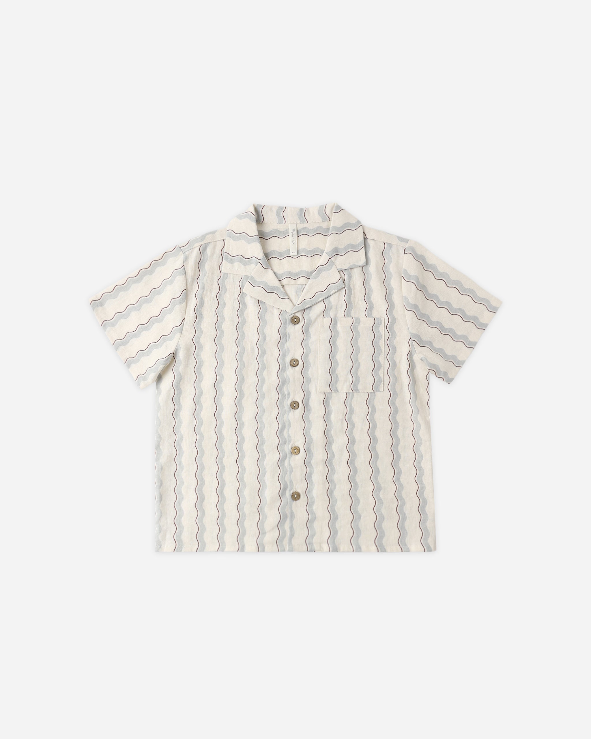Lapel Collar Shirt || Wave Stripe