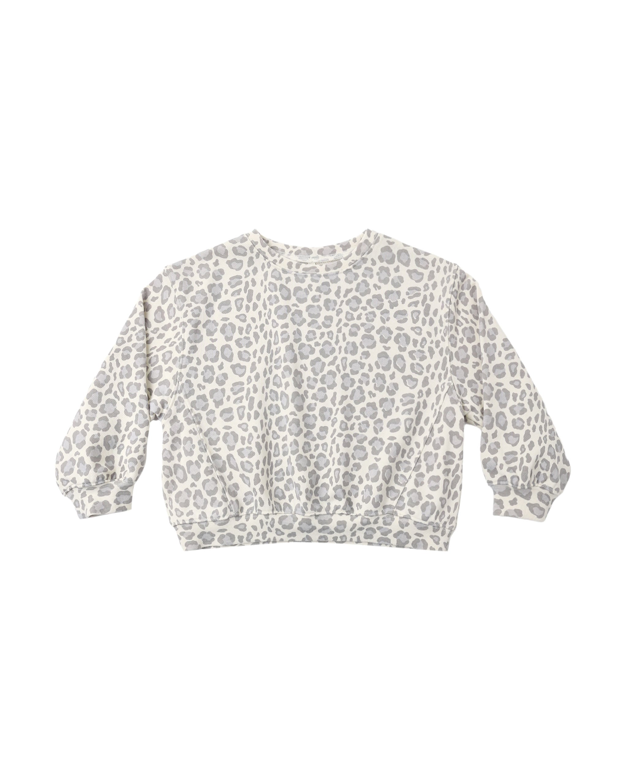 Oversized Sweatshirt - Blue Leopard Natural