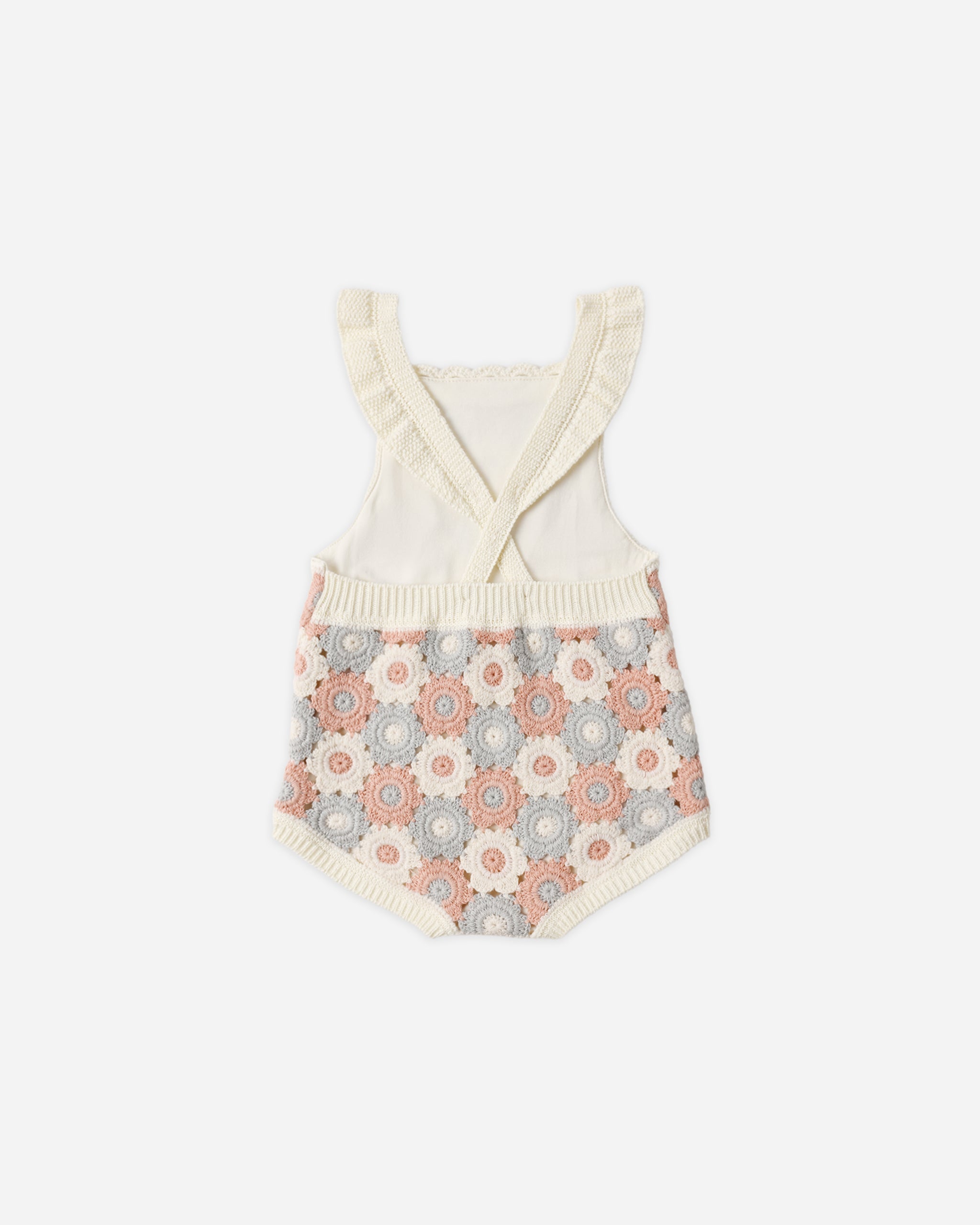 Crochet Romper - Blue, Light Pink, Ivory
