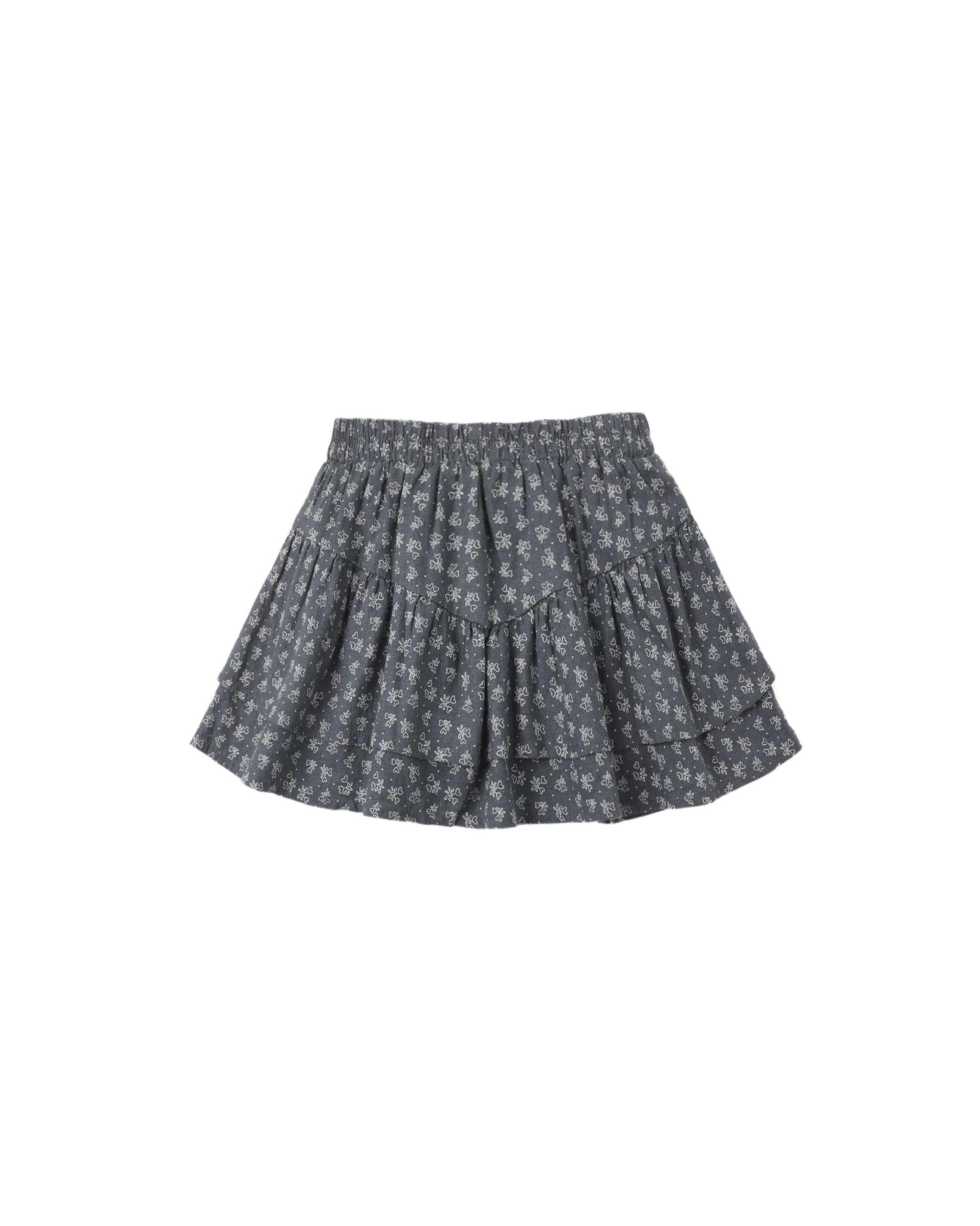 Tiered Mini Skirt Heart Ditsy - Midnight