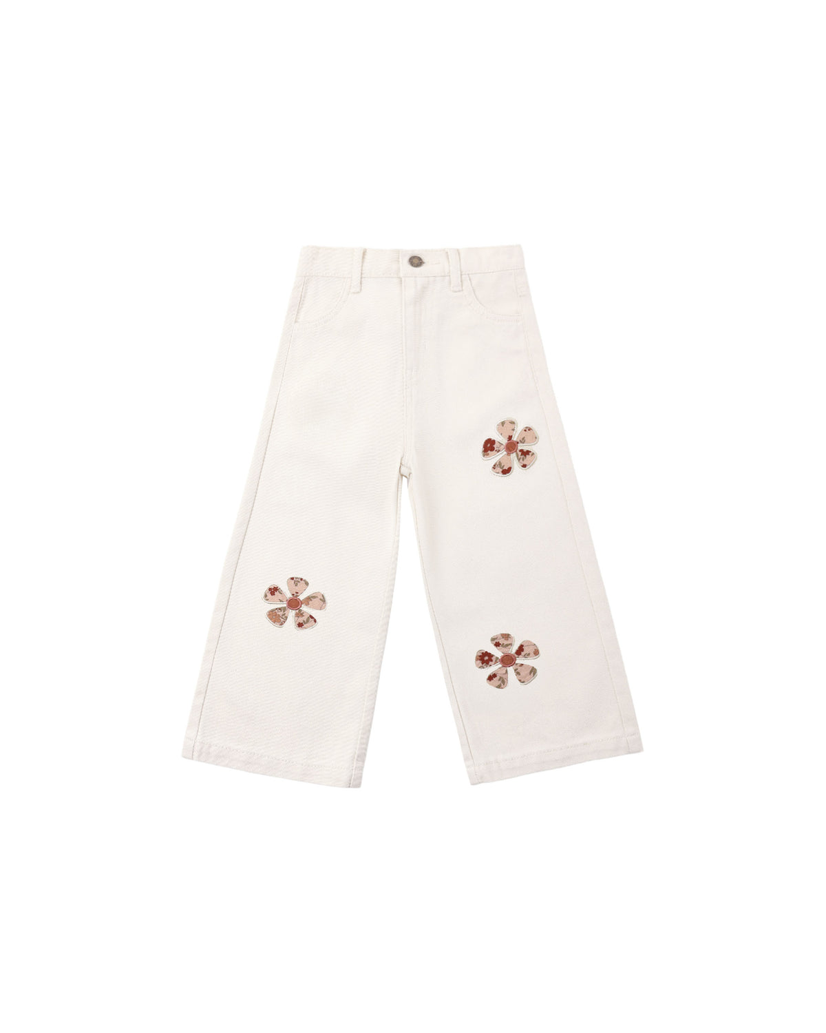 Straight Leg Pant - Daisy Patches Natural