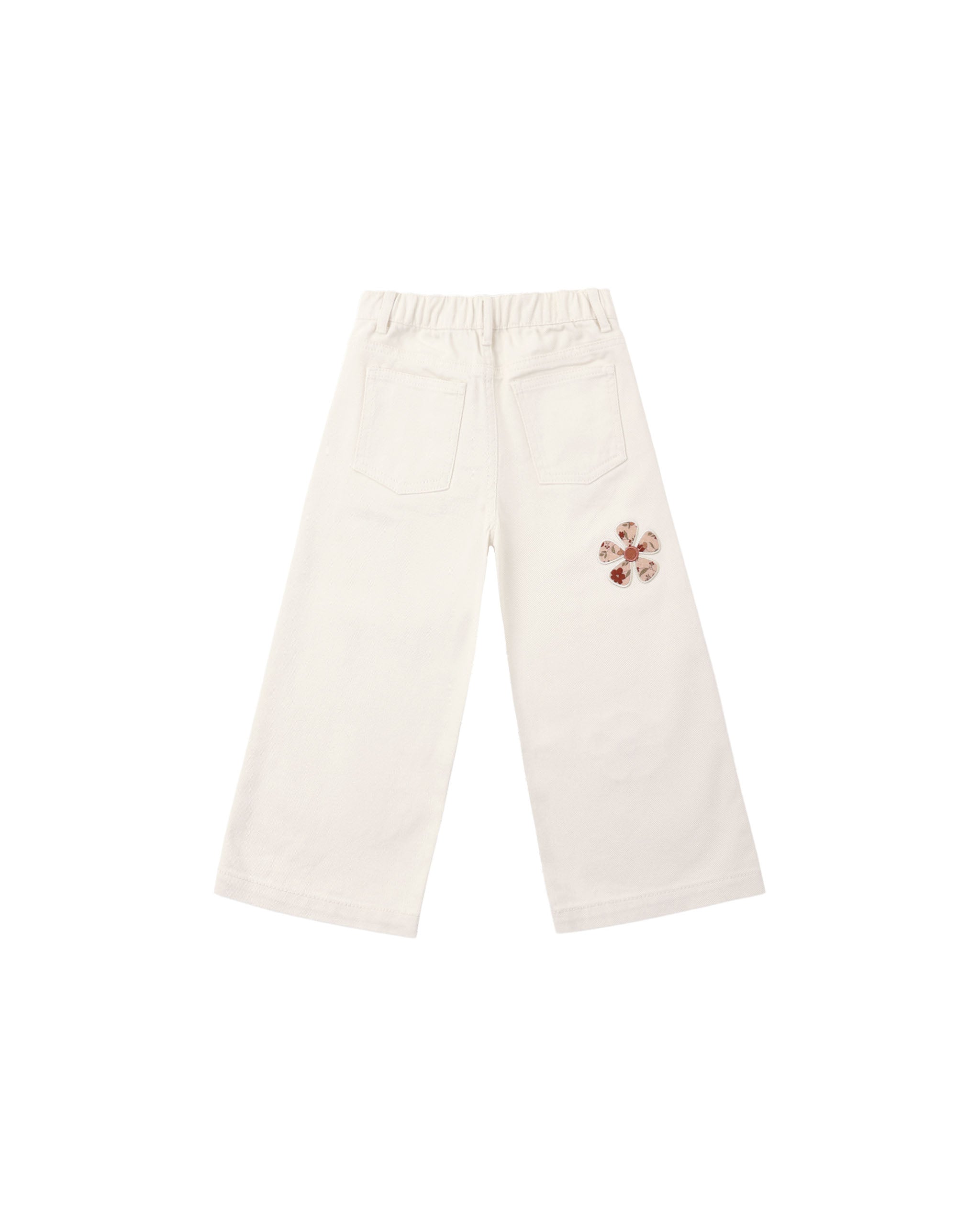 Straight Leg Pant - Daisy Patches Natural