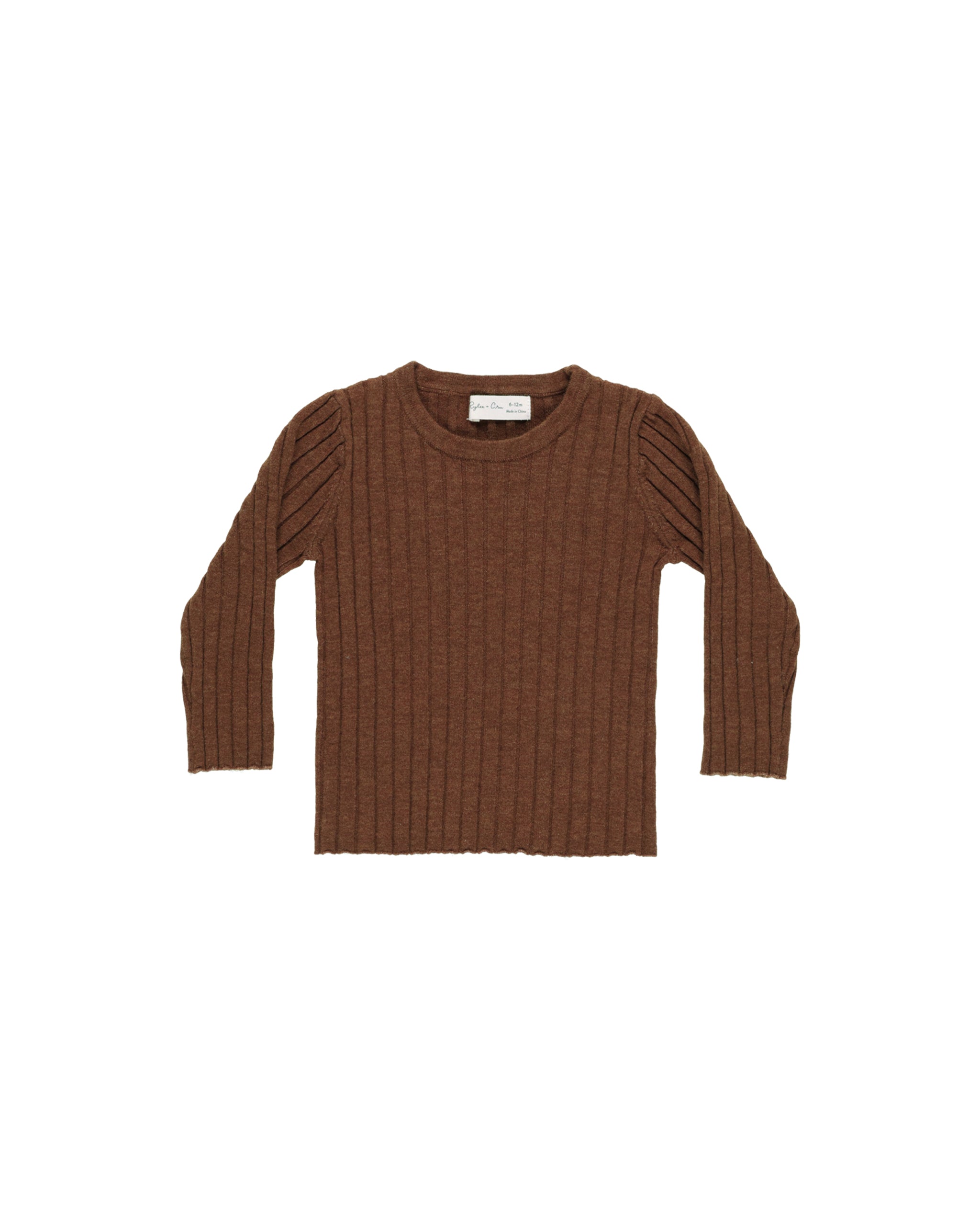 Long Sleeve Knit Top || Brown