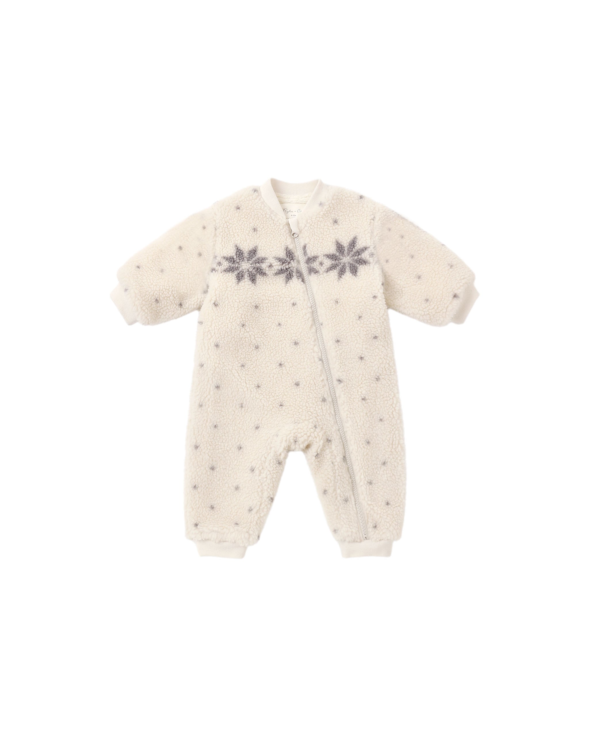 Shearling Baby Jumpsuit - Natural Fair Isle
