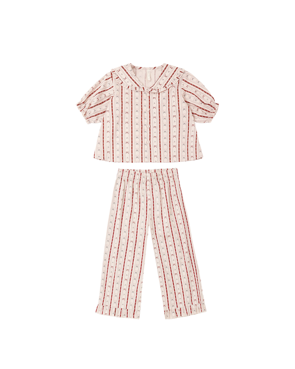 Ruffle Pajamas - Candy Cane Lane Antique