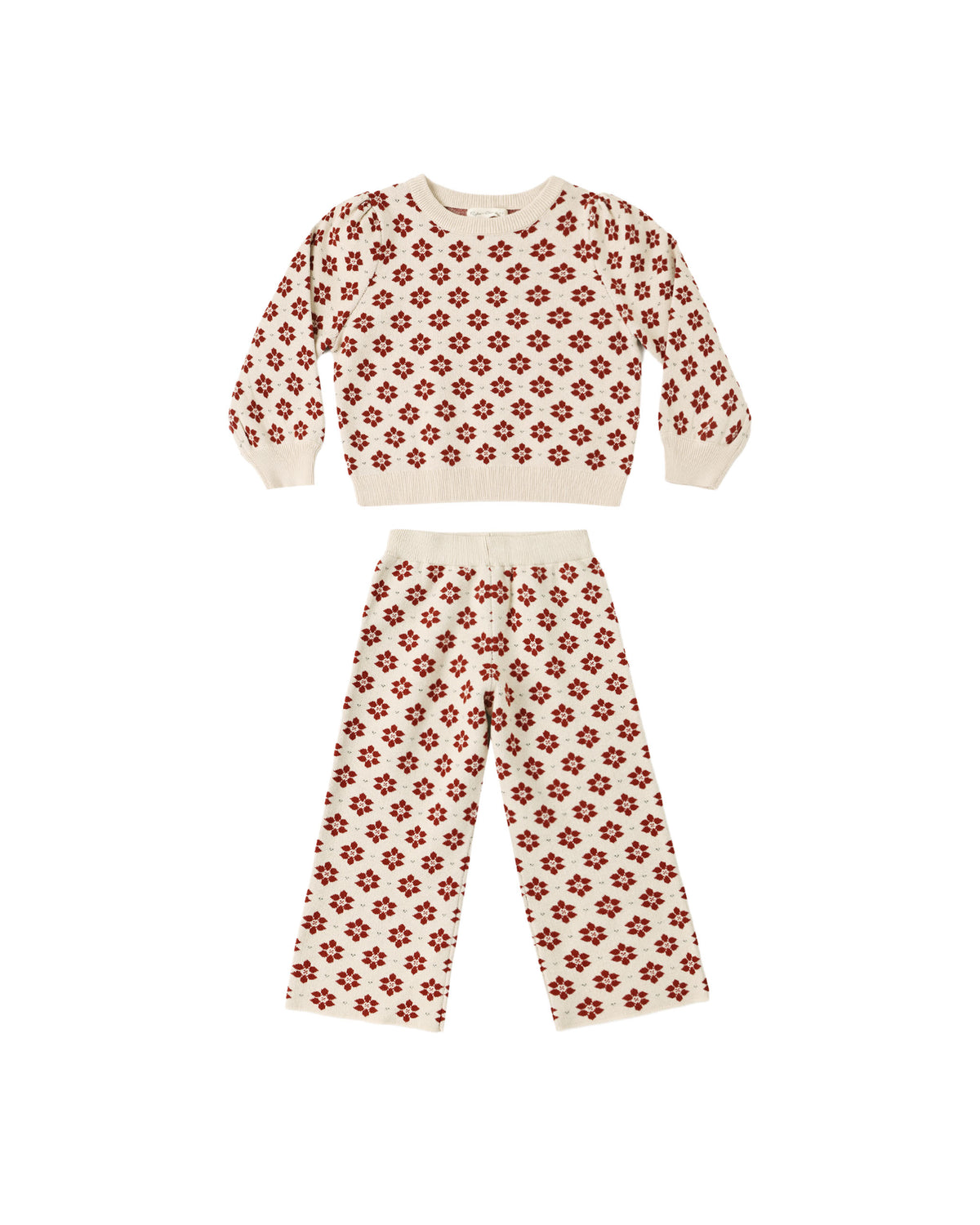 Jacquard Knit Set - Poinsettia Antique
