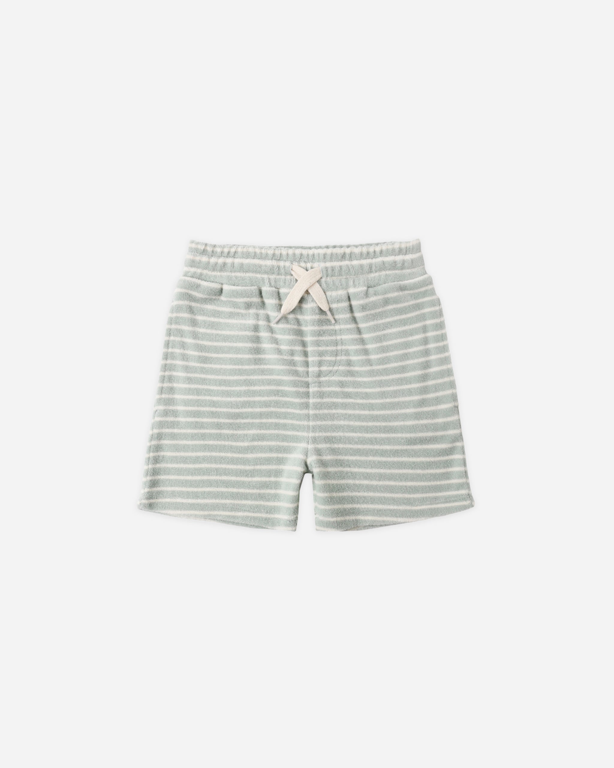 Terry Boys Short || Seafoam Stripe
