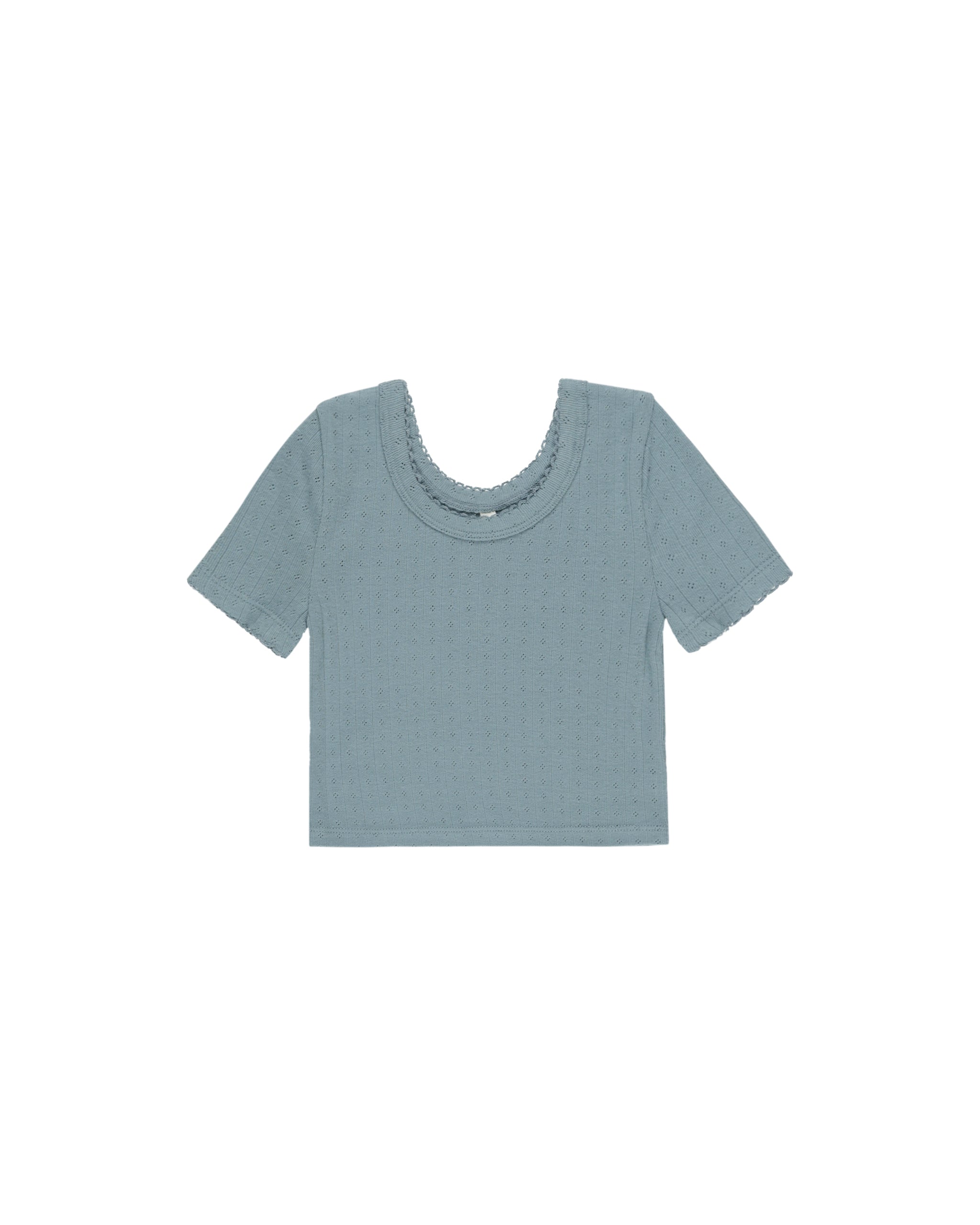 Pointelle Tee || Ocean