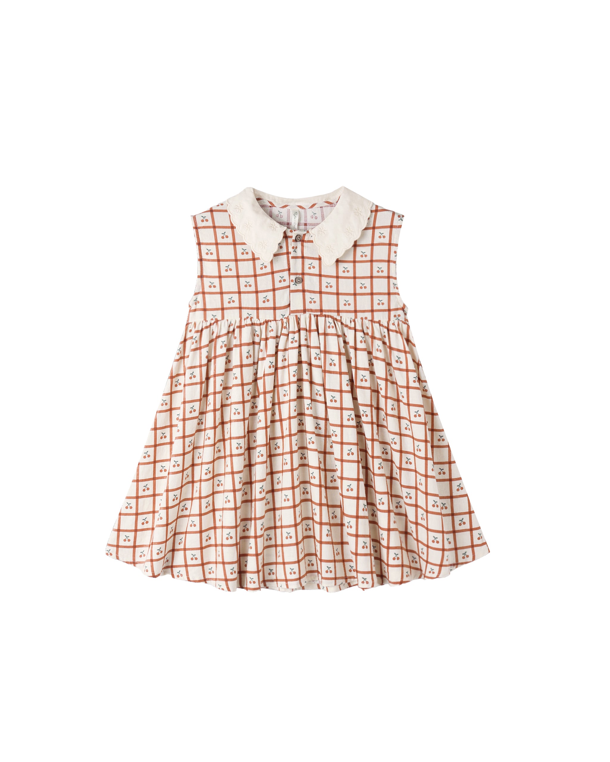 Collared Babydoll Dress || Cherry Check
