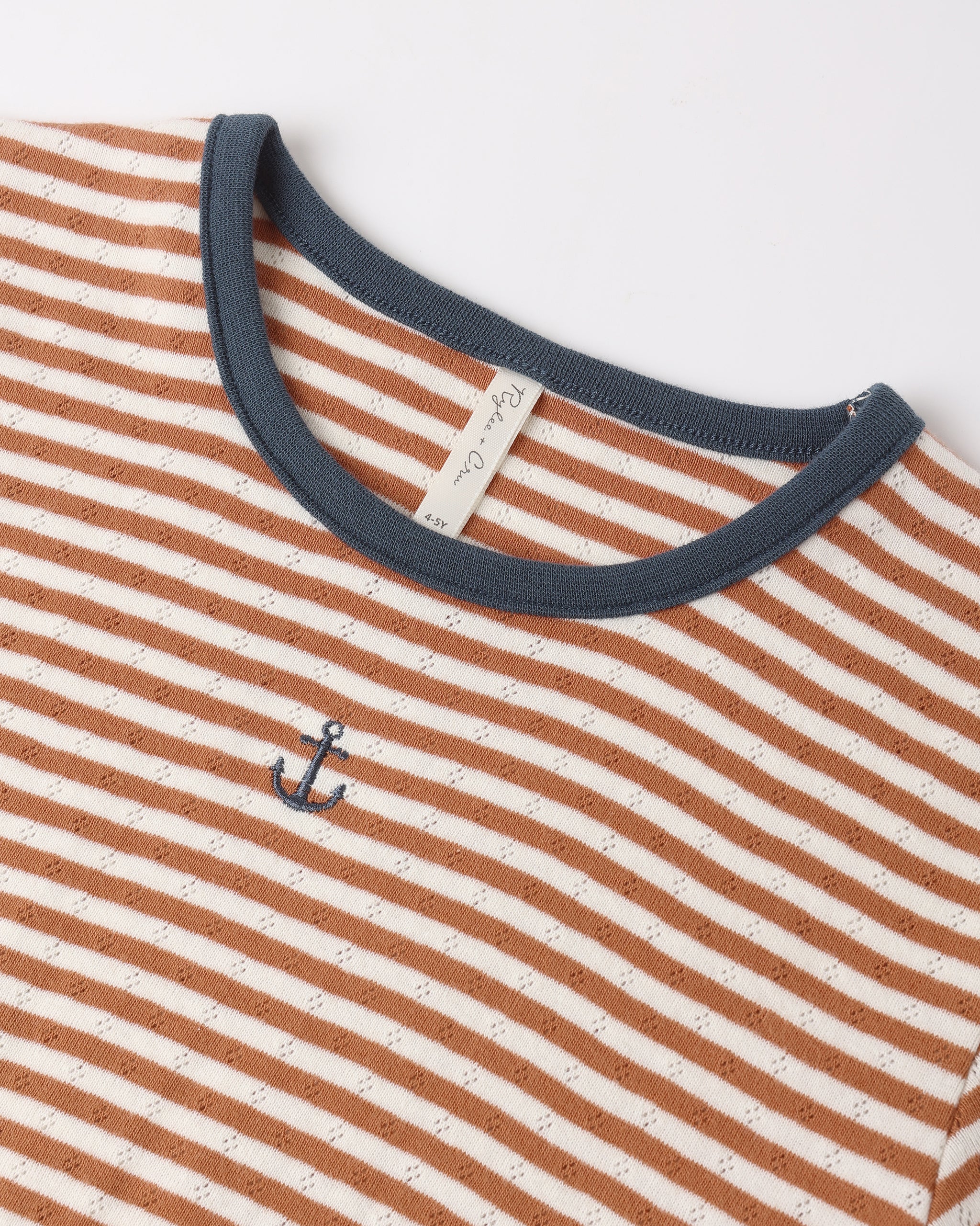 Pointelle Tee || Poppy Stripe