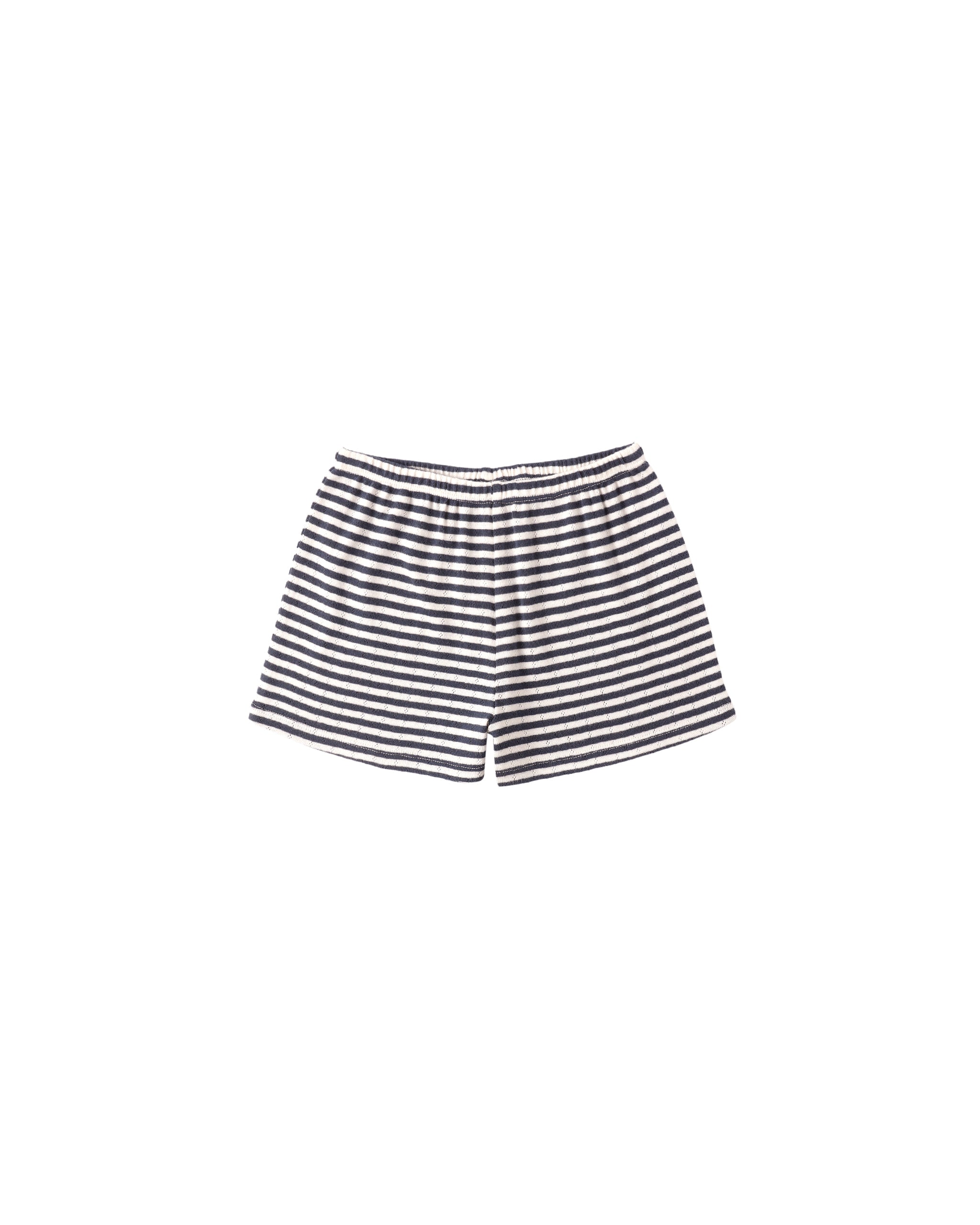 Pointelle Shorts || Navy Stripe