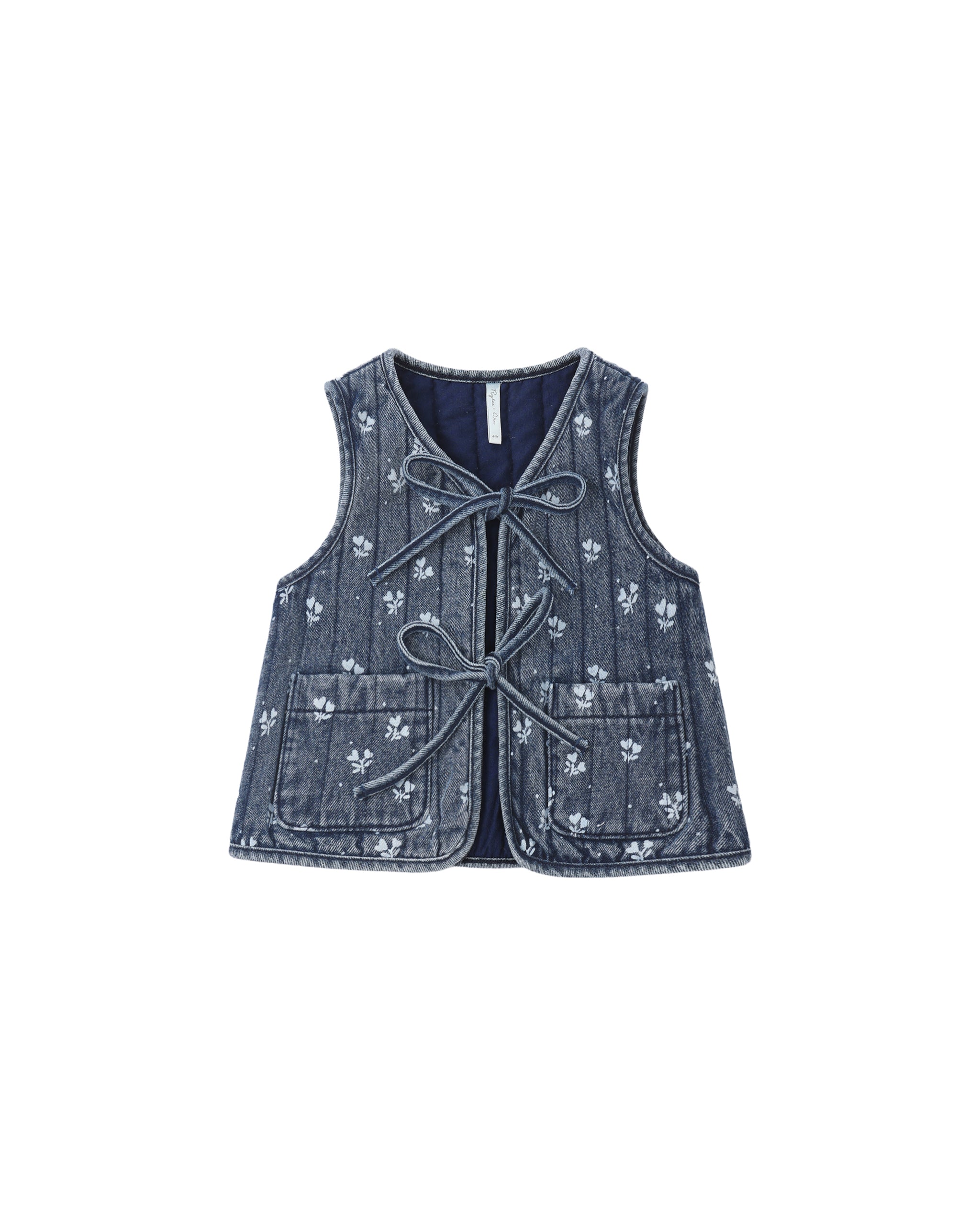 Denim Vest Heart Ditsy - Indigo