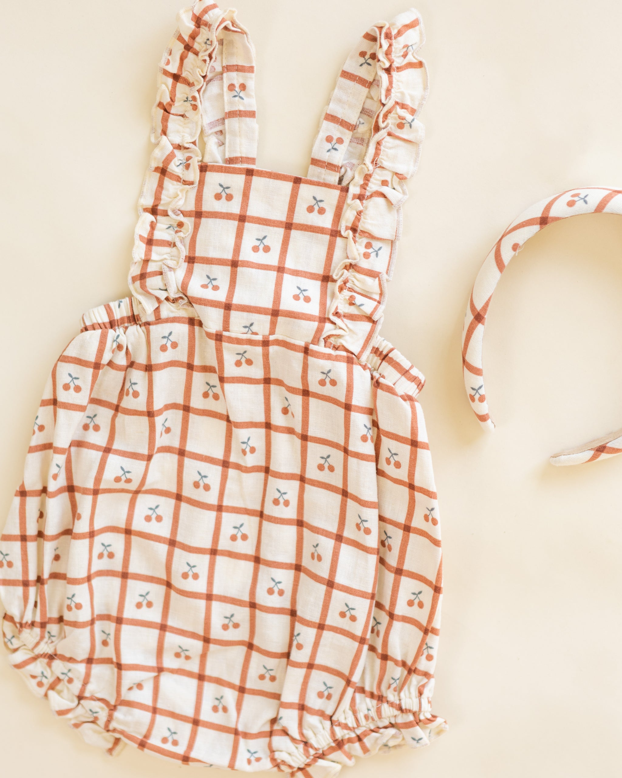 Chiara Romper || Cherry Check