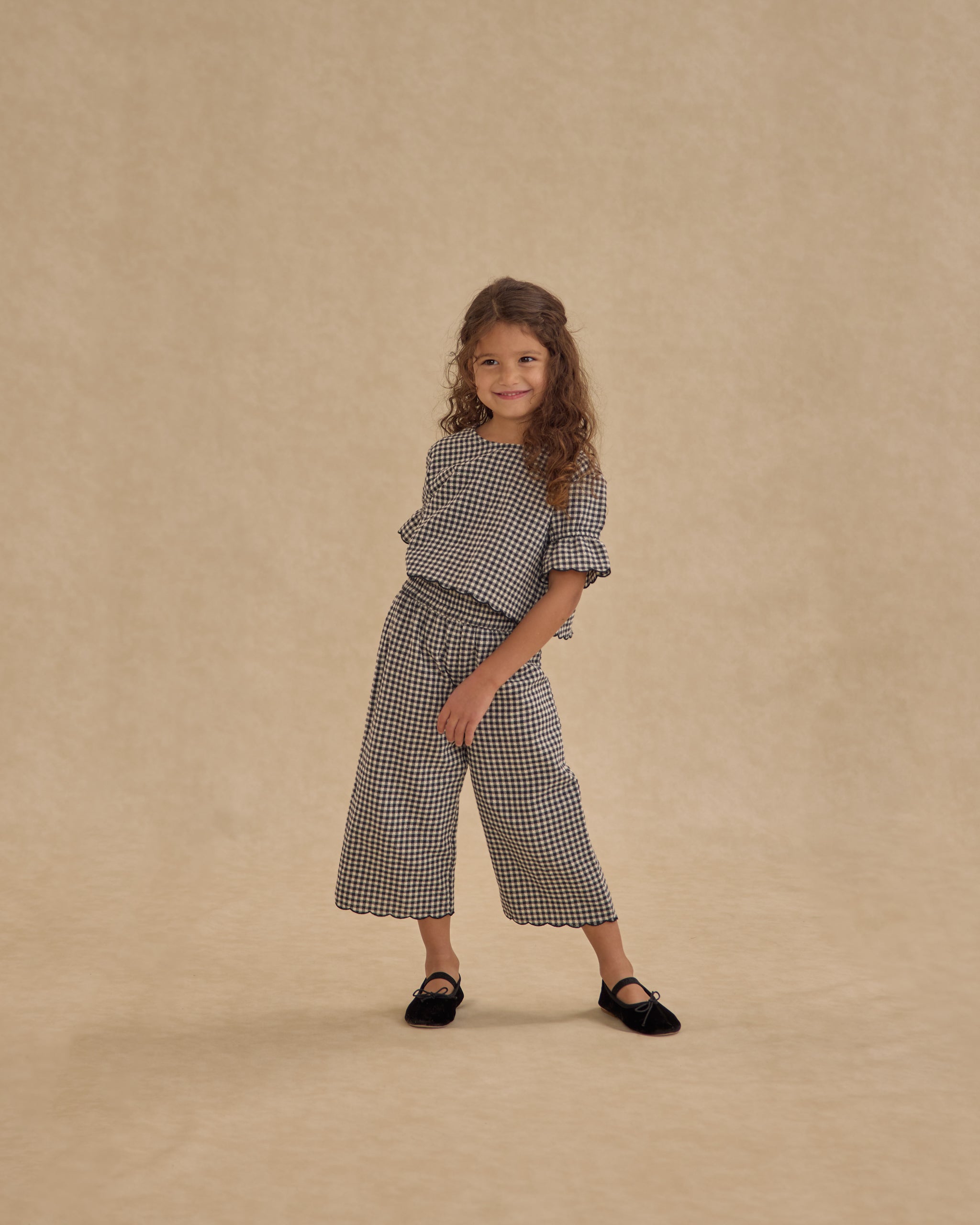 Wide Leg Pant || Black Gingham