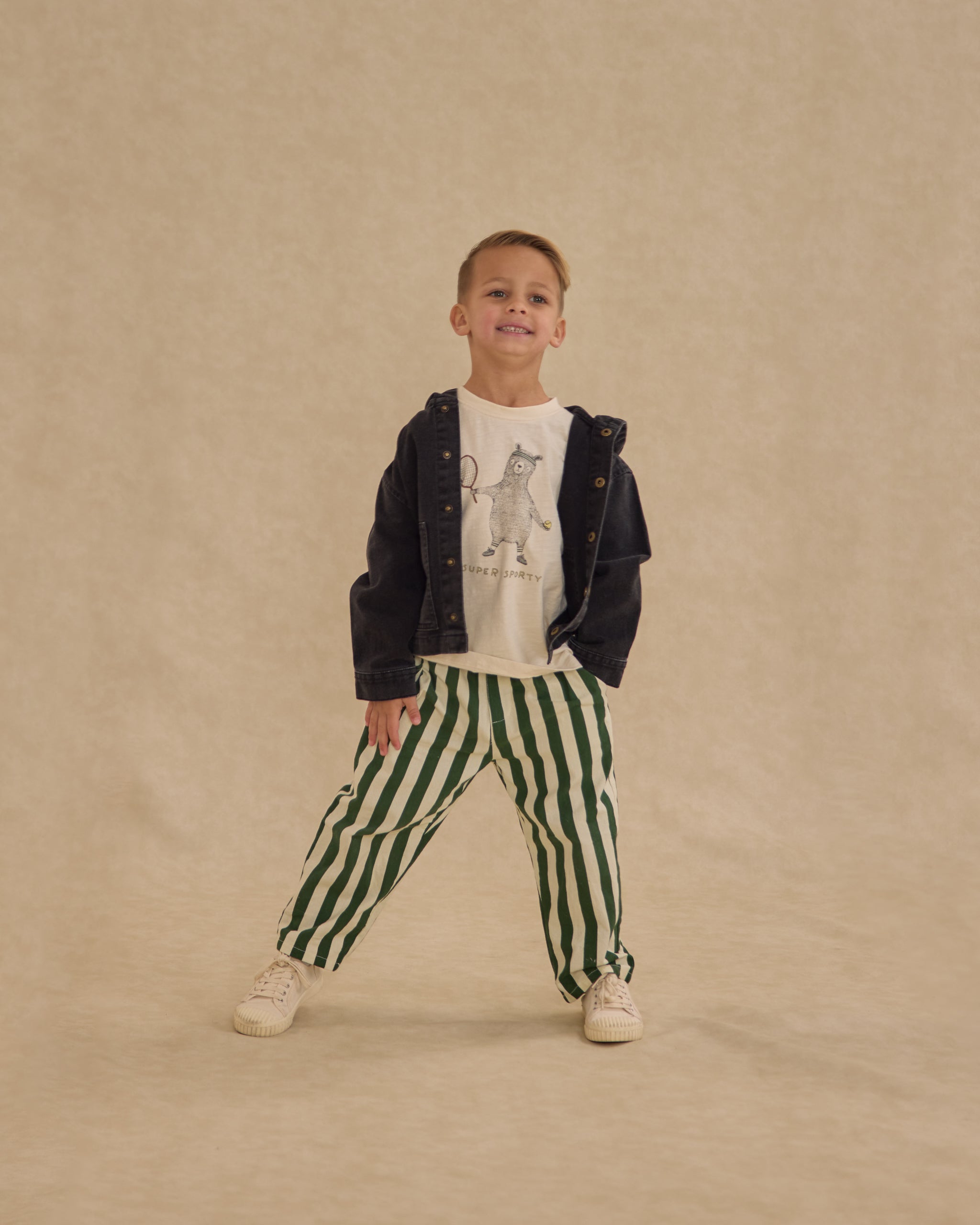 Baggy Pant || Green Stripe